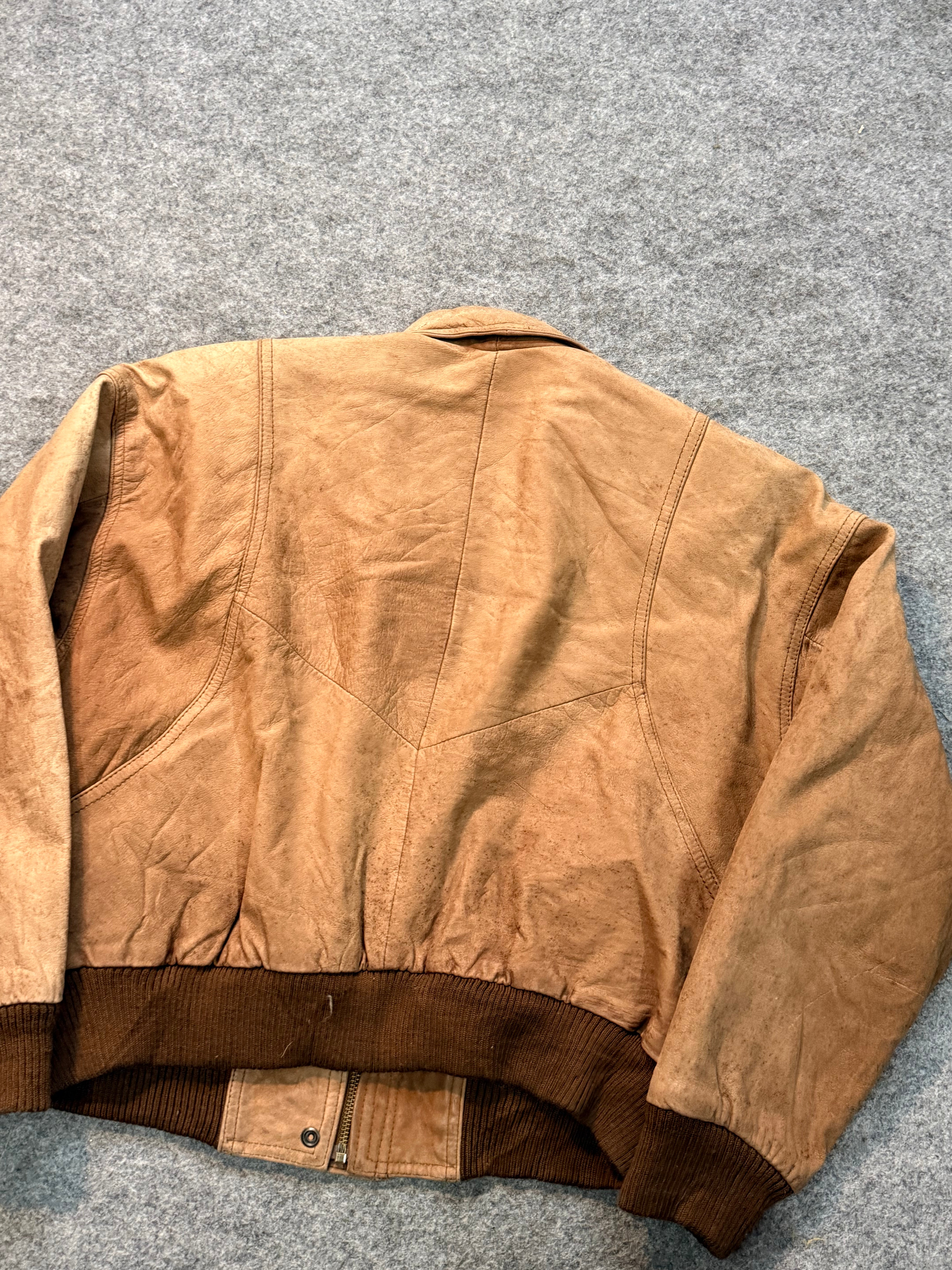 Bomber leather jacket(XS)