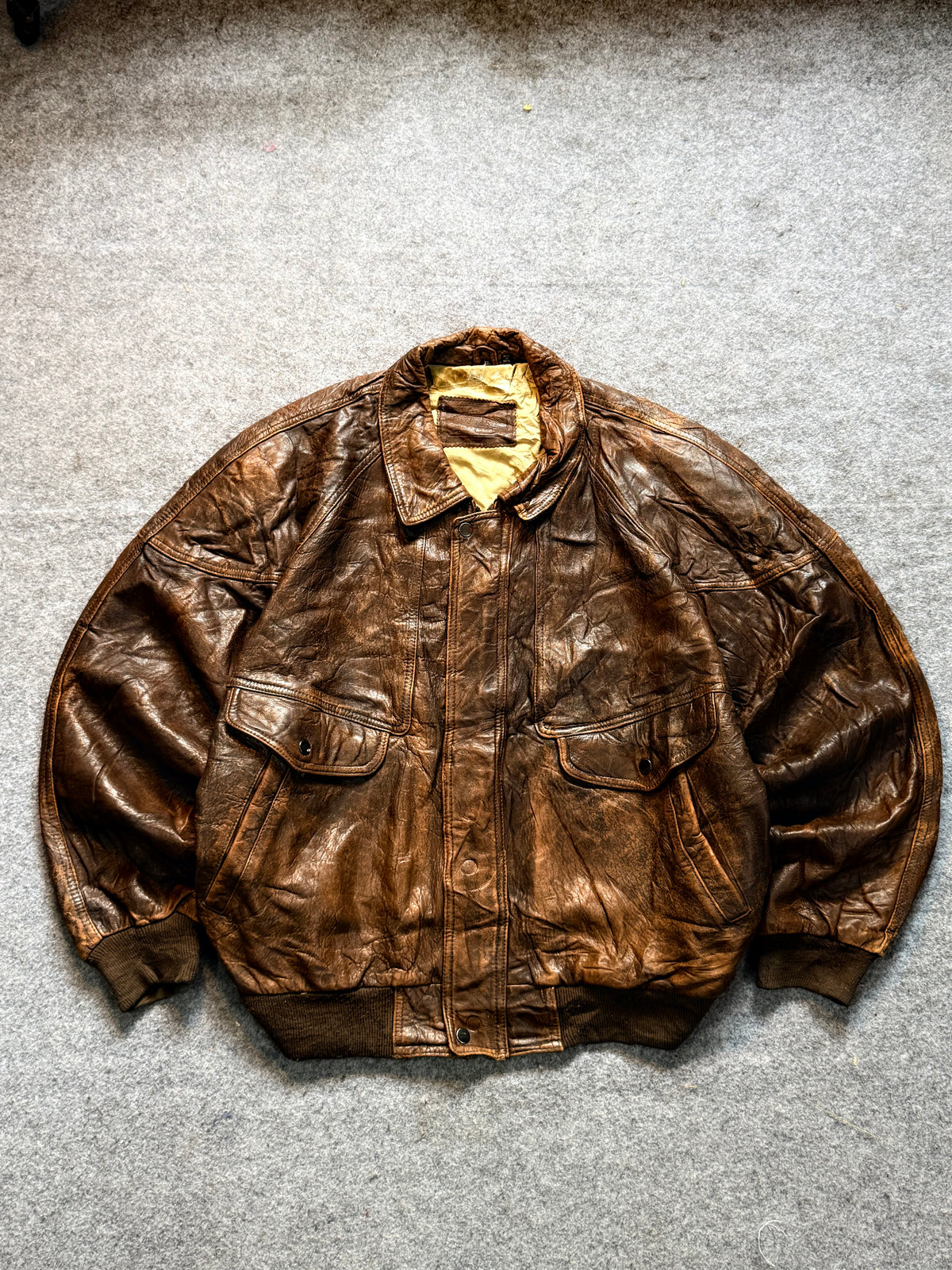 Bomber leather jacket (XL/2XL)