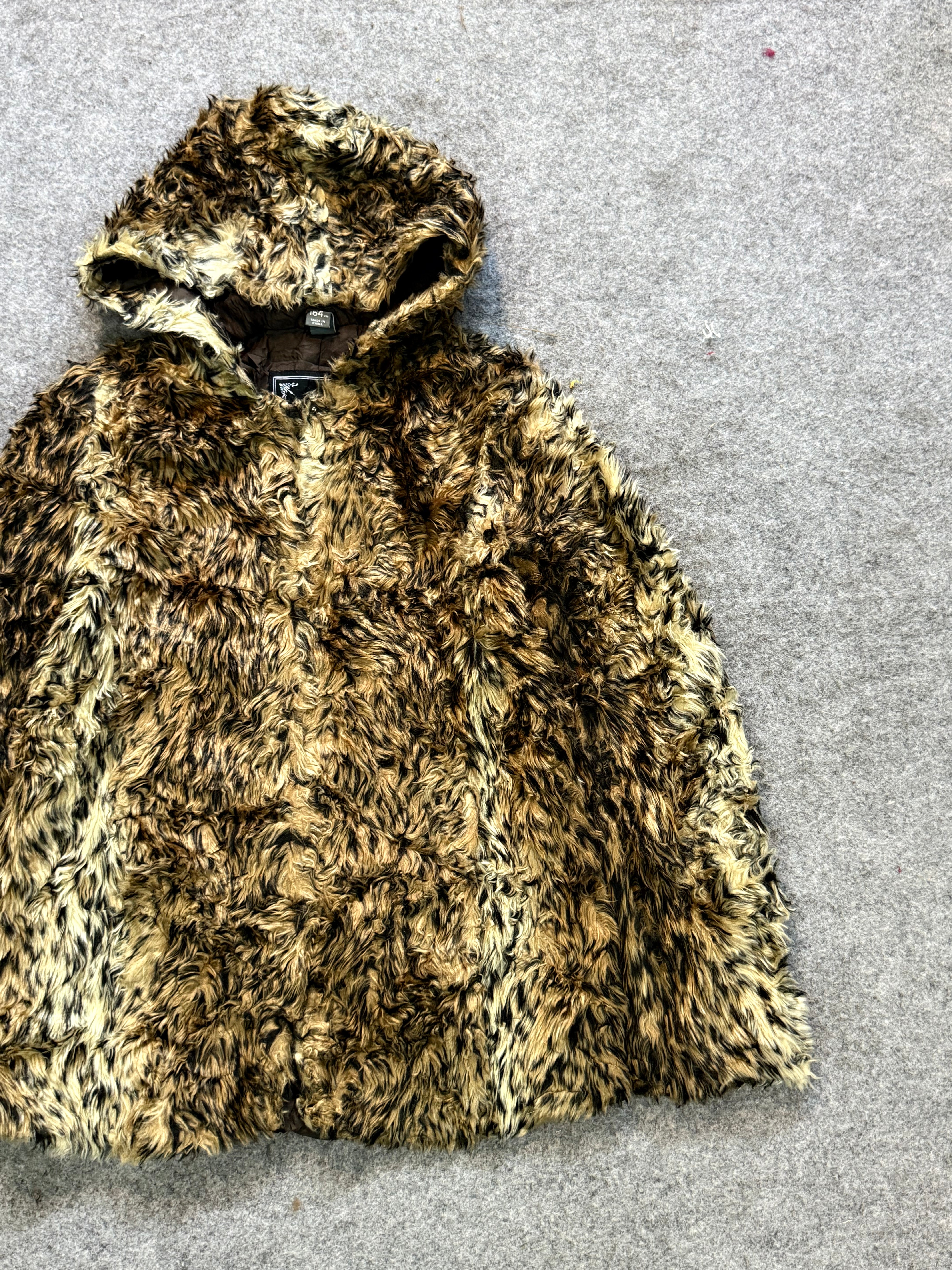 Animal print fur coat(XS/S)