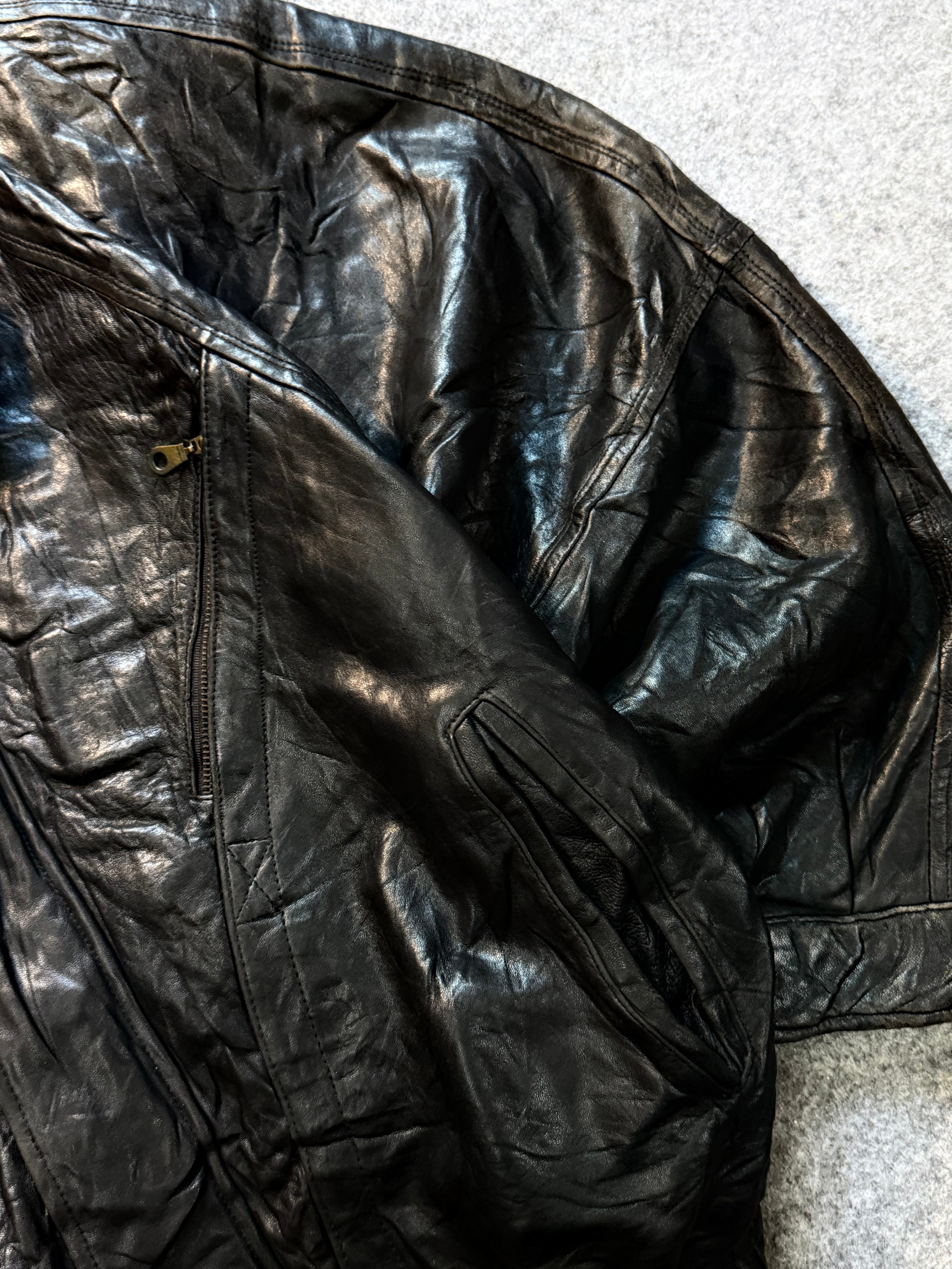 Bomber leather jacket(M/L)