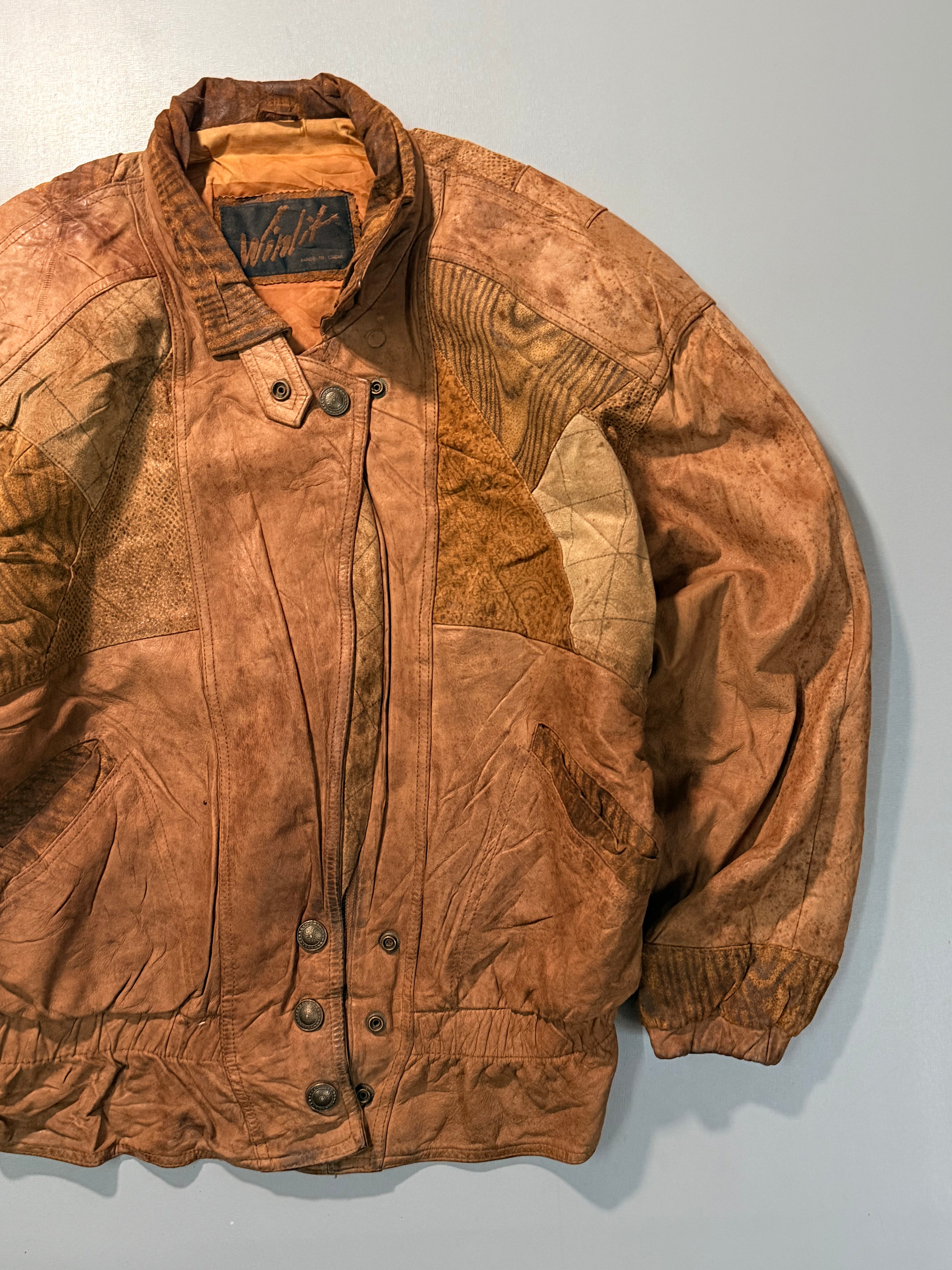 Bomber leather jacket(S/M)