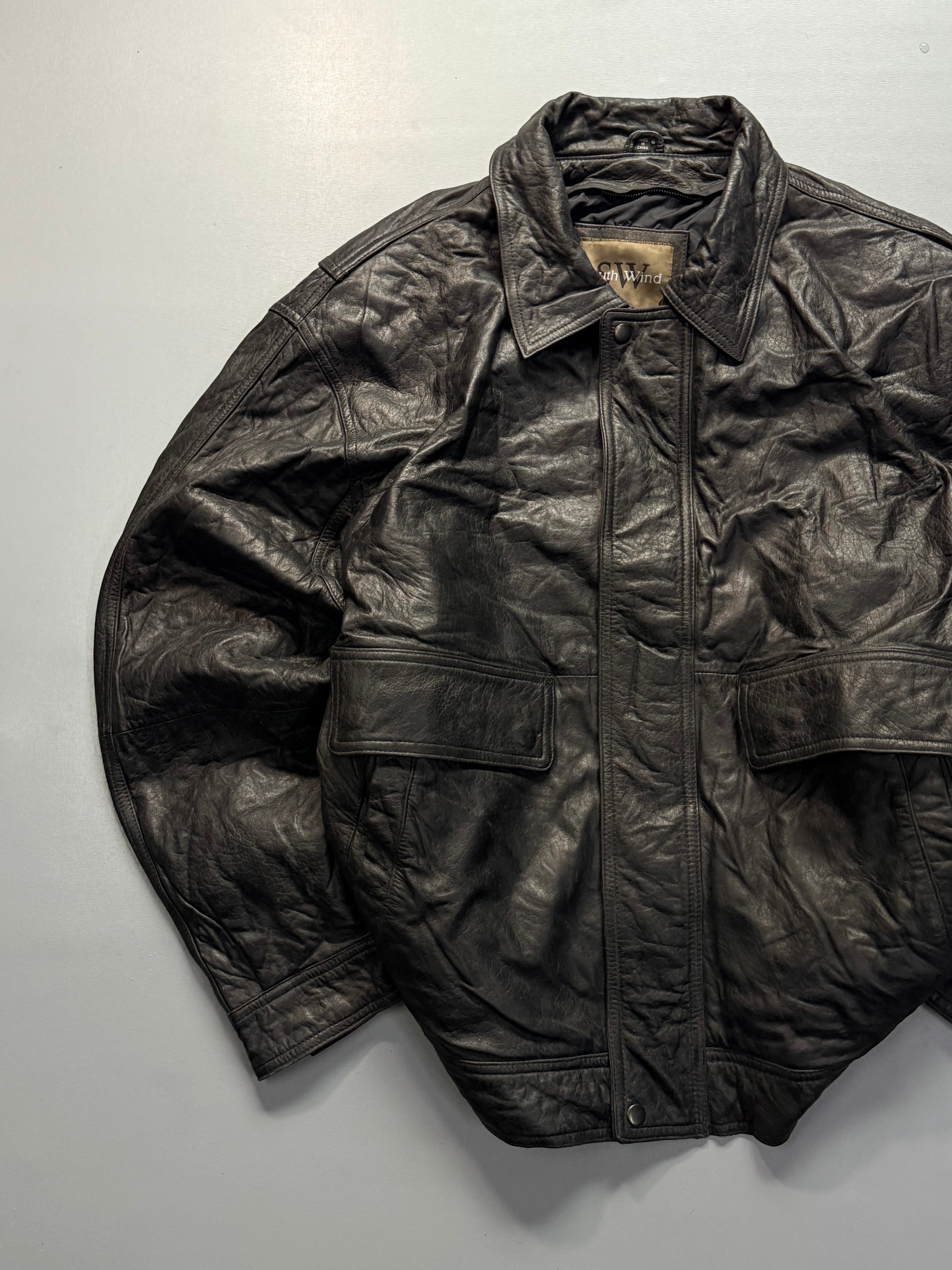 Bomber leather jacket(L/XL)
