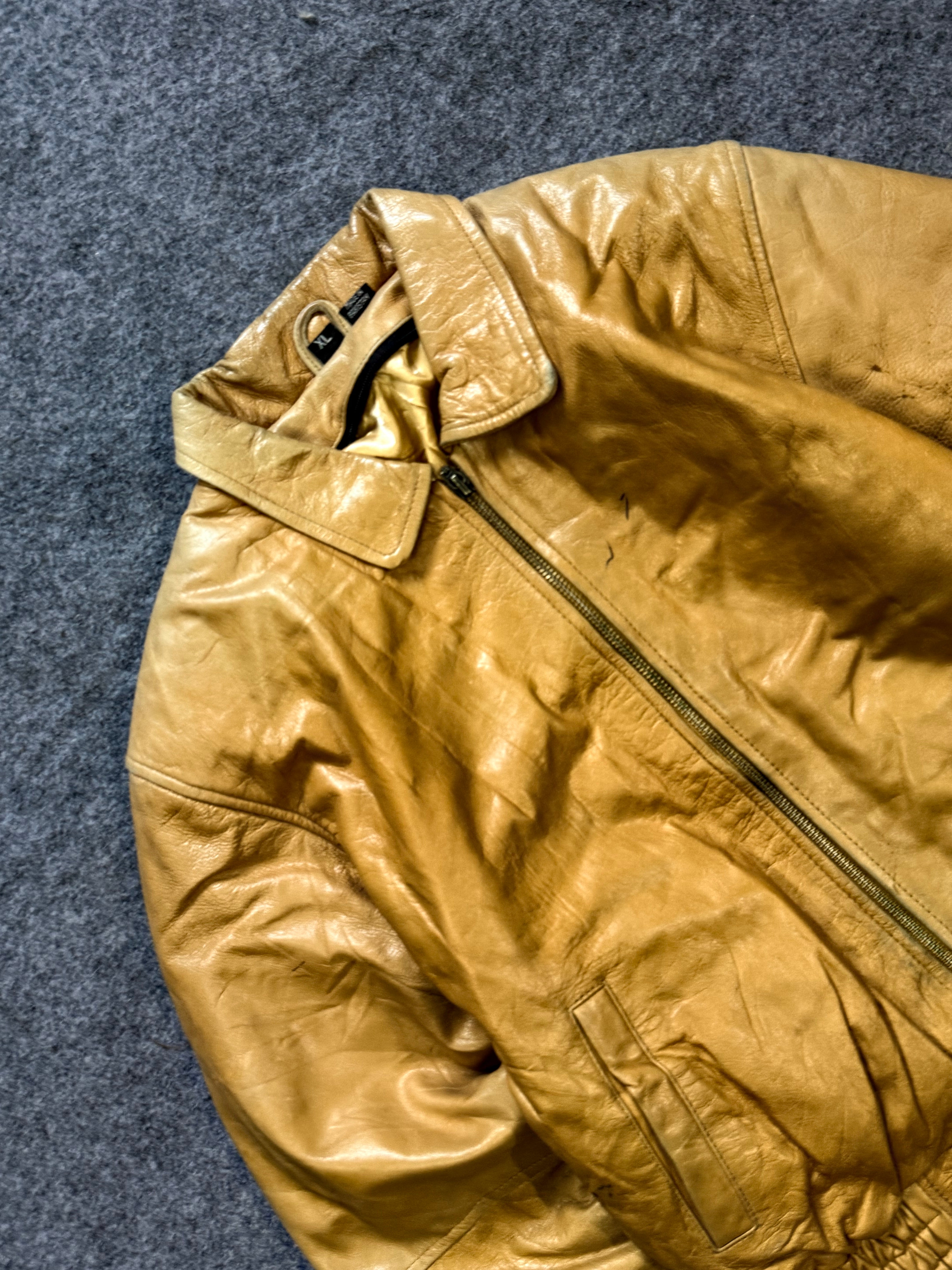 Bomber leather jacket(xs)