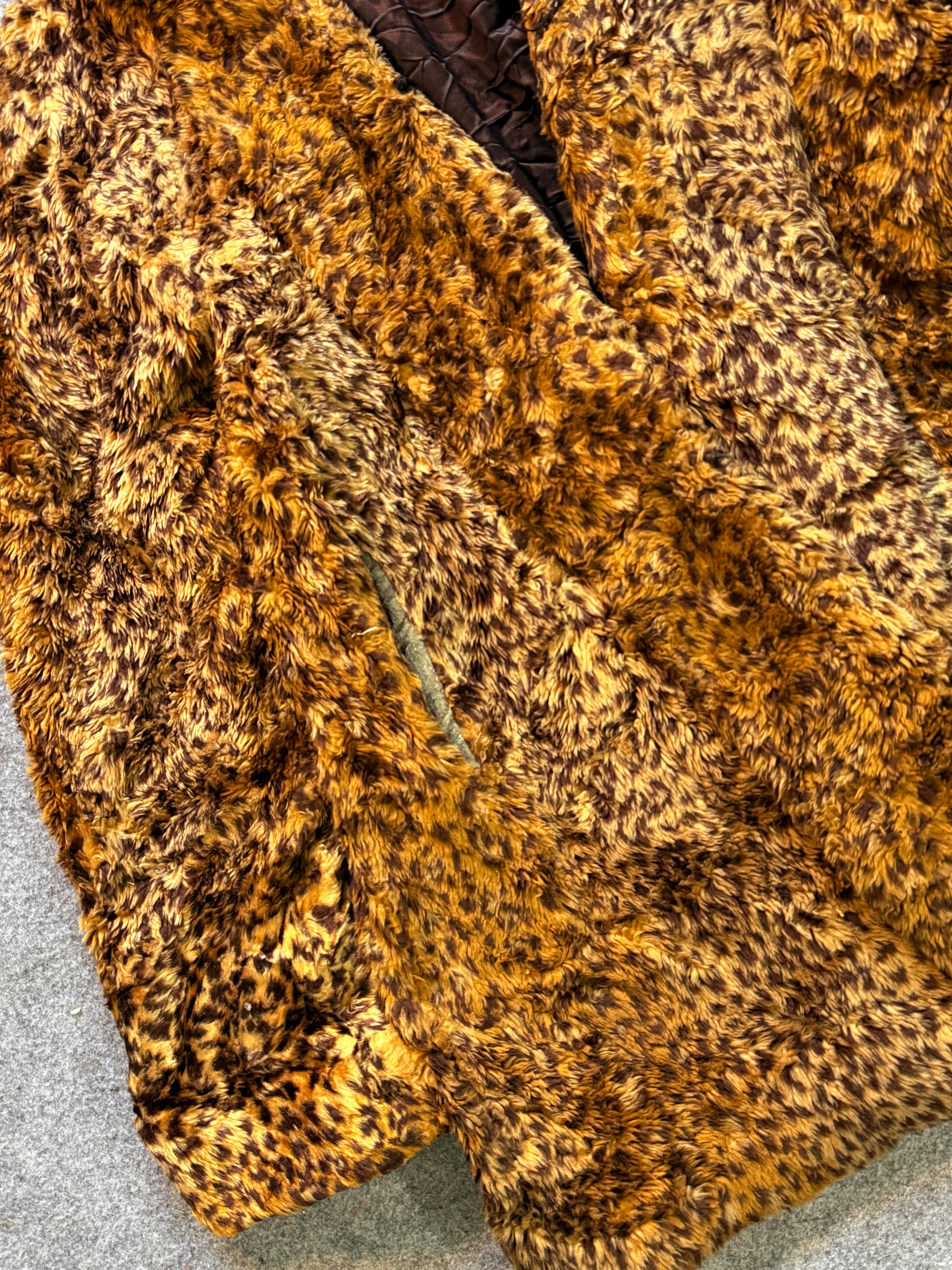 Animal print fur coat(XL+)