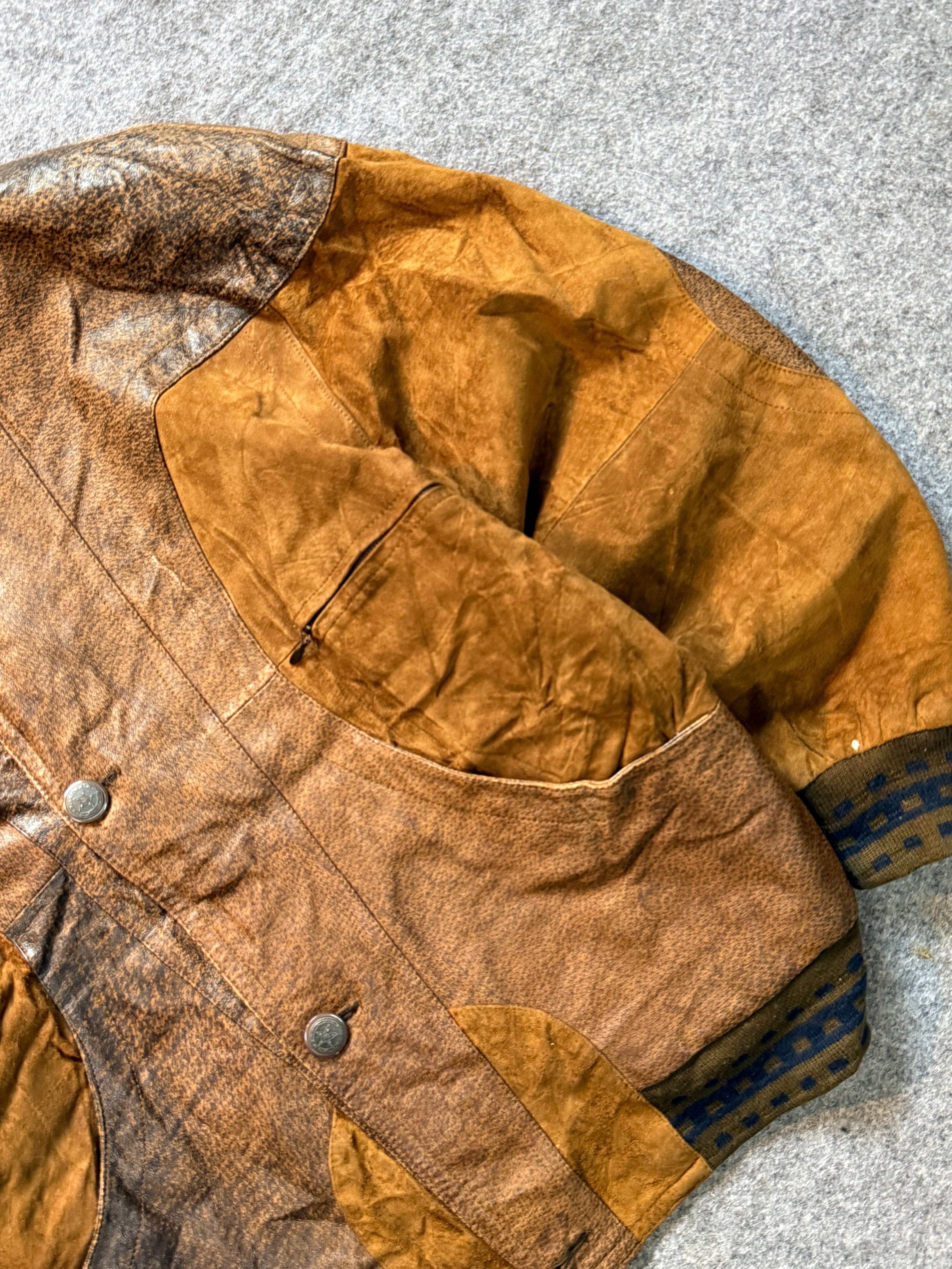 Bomber leather jacket(M/L)