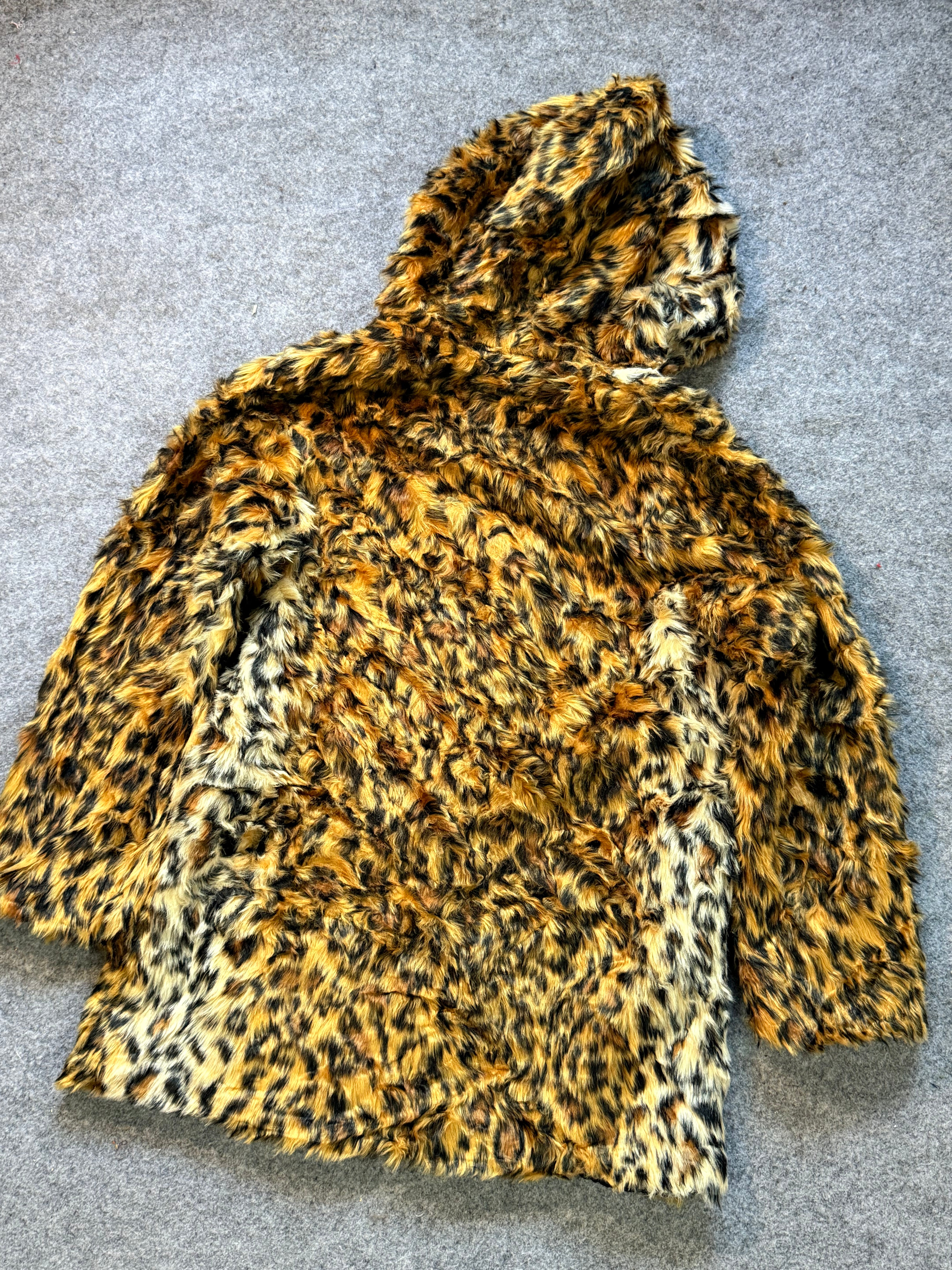 ANIMAL PRINT FUR COAT(M/L)