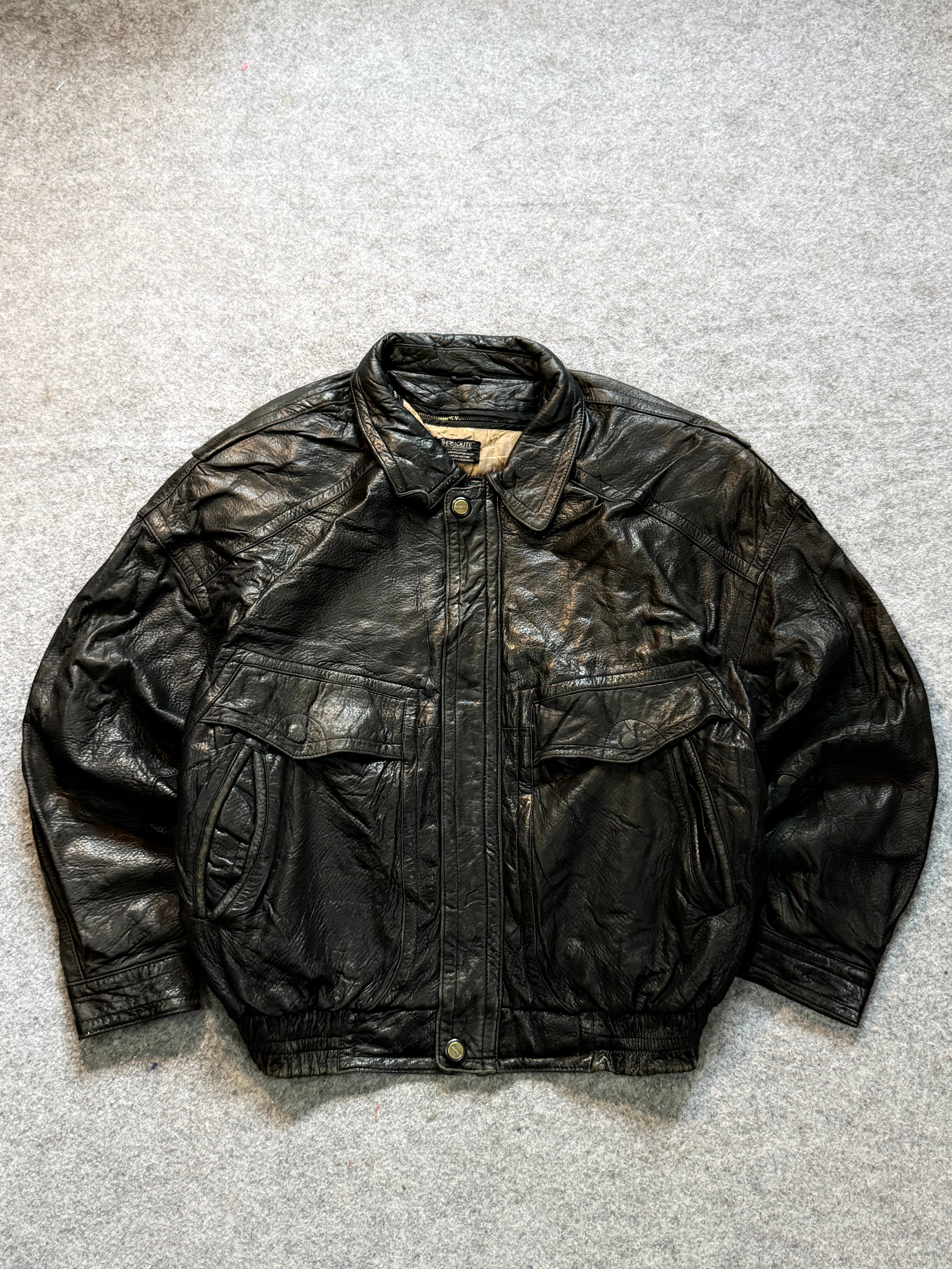 Bomber leather jacket(XL/2XL)