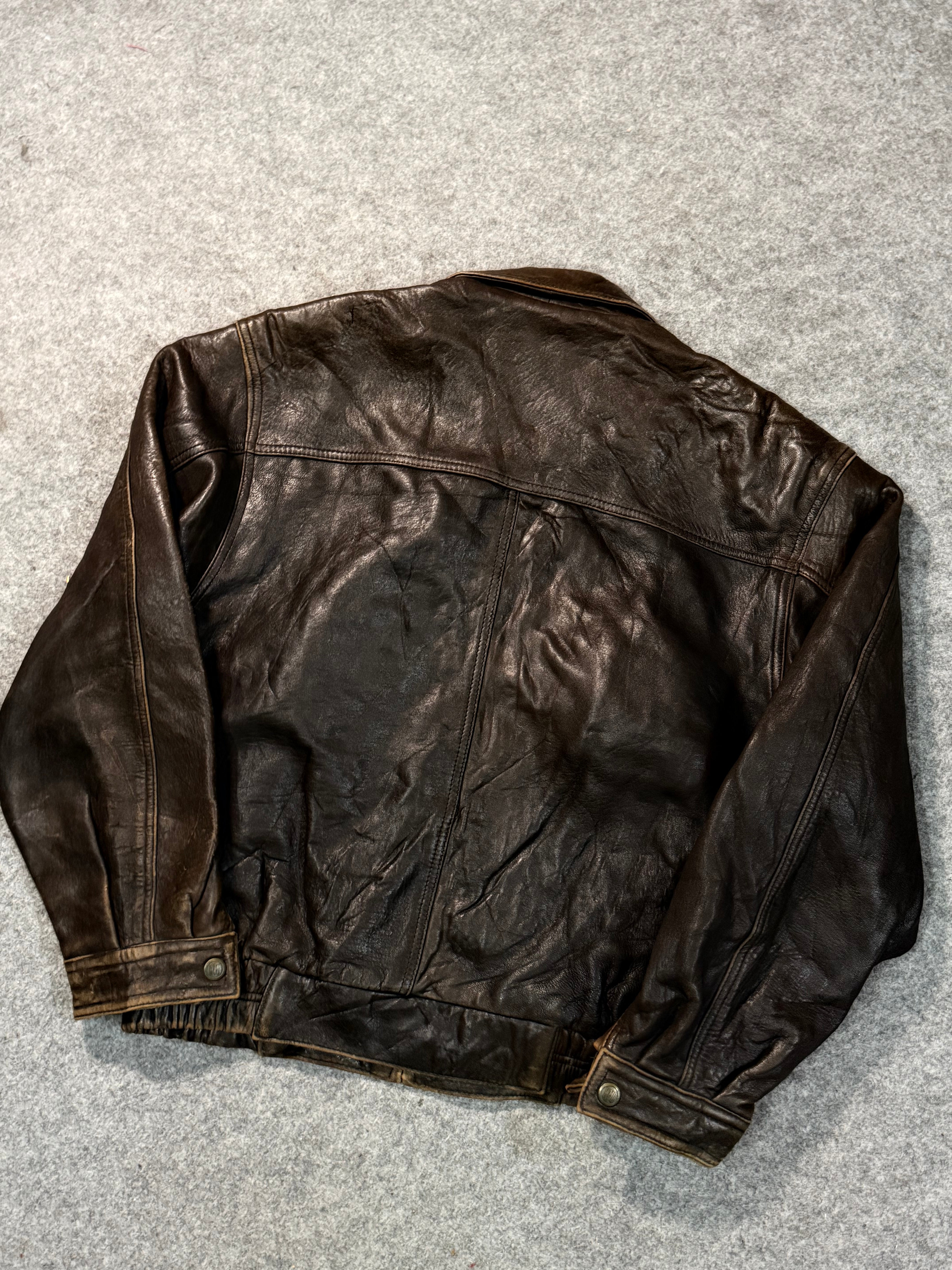 Bomber leather jacket(M/L)