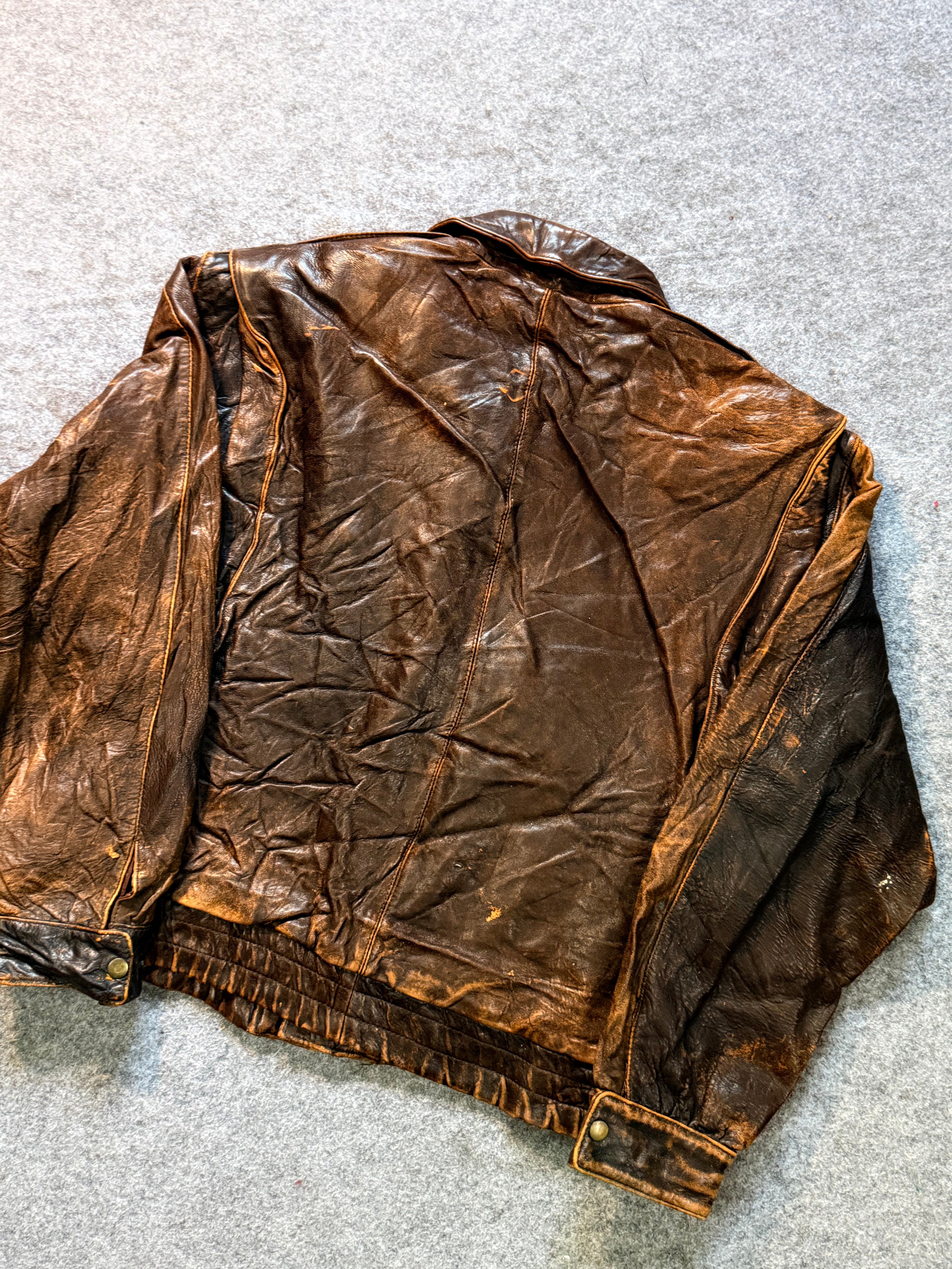 Bomber leather jacket(S/M/L)