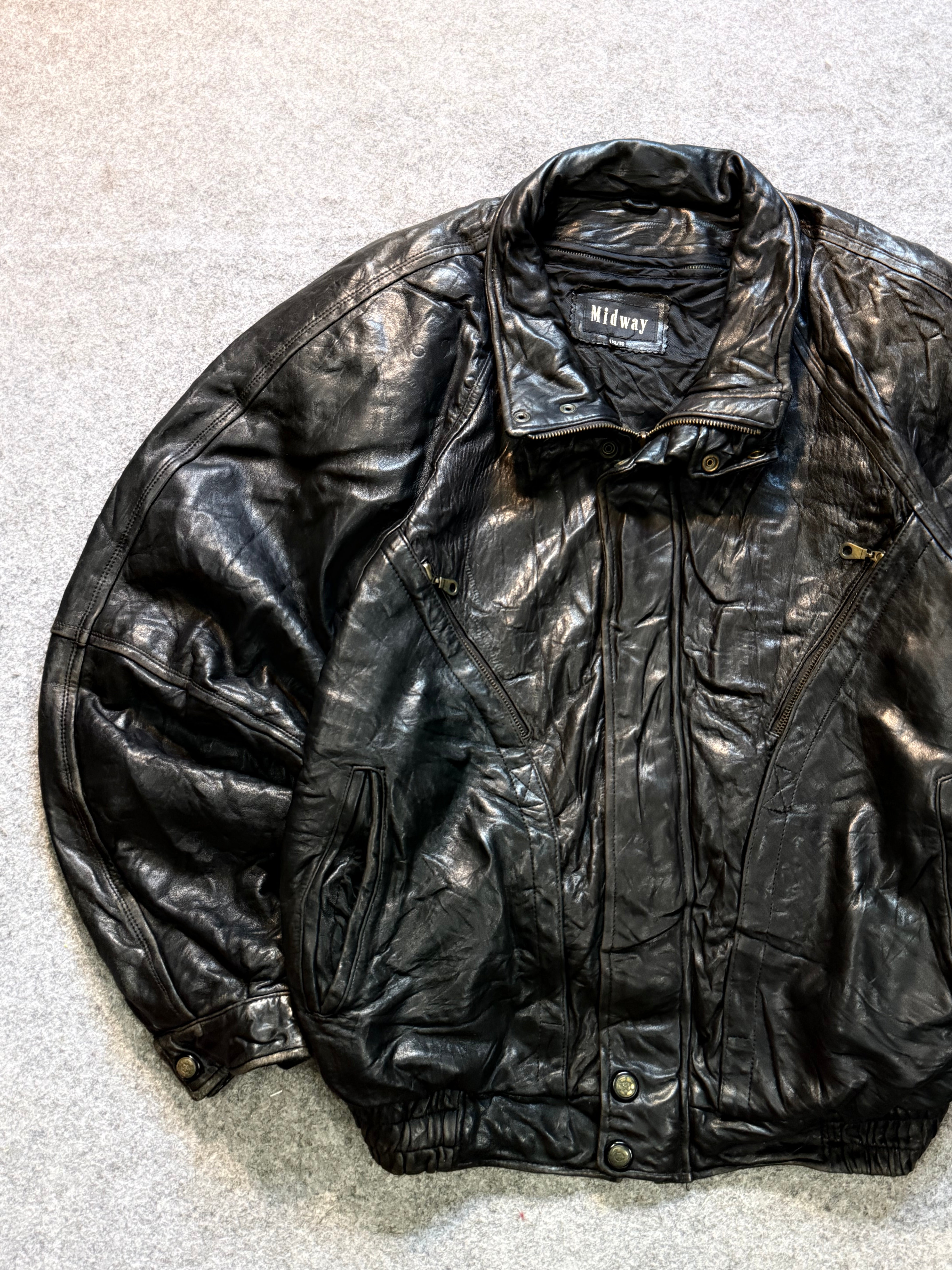 Bomber leather jacket(M/L)