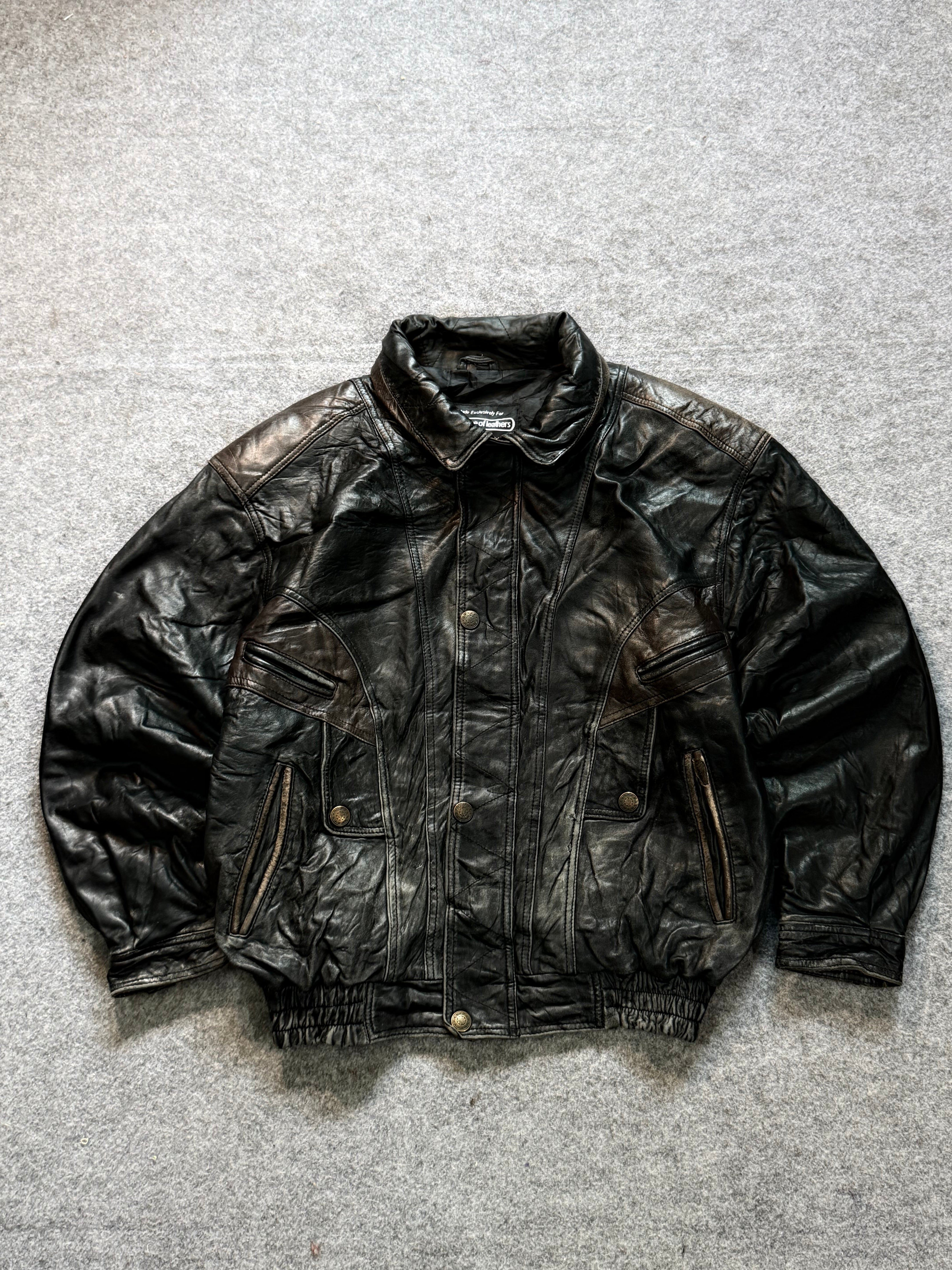 Bomber leather jacket(L/XL+)