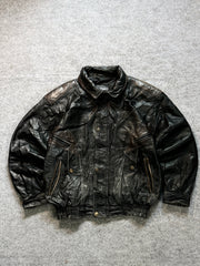 Bomber leather jacket(L/XL+)