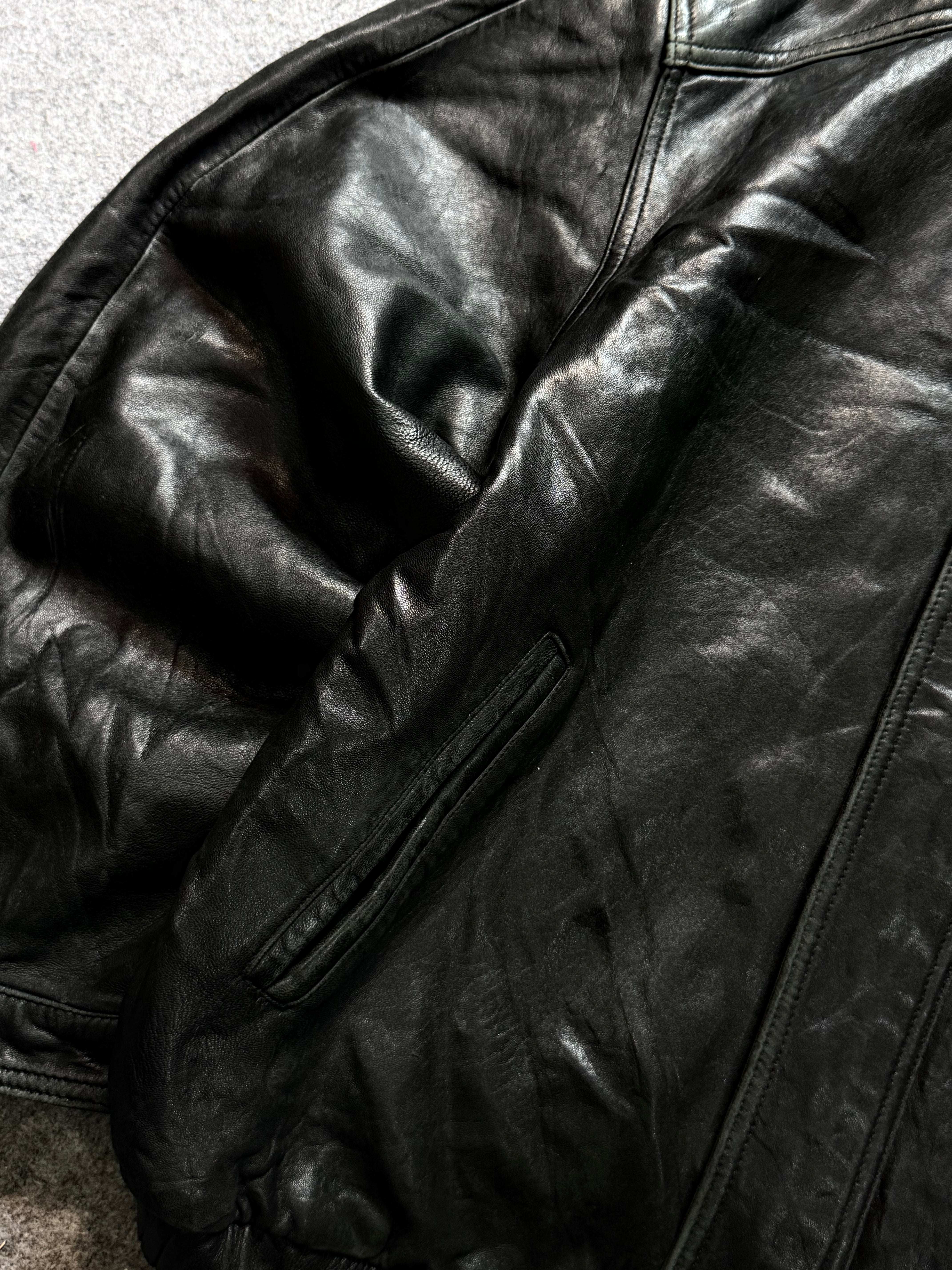 Bomber leather jacket(L/XL)