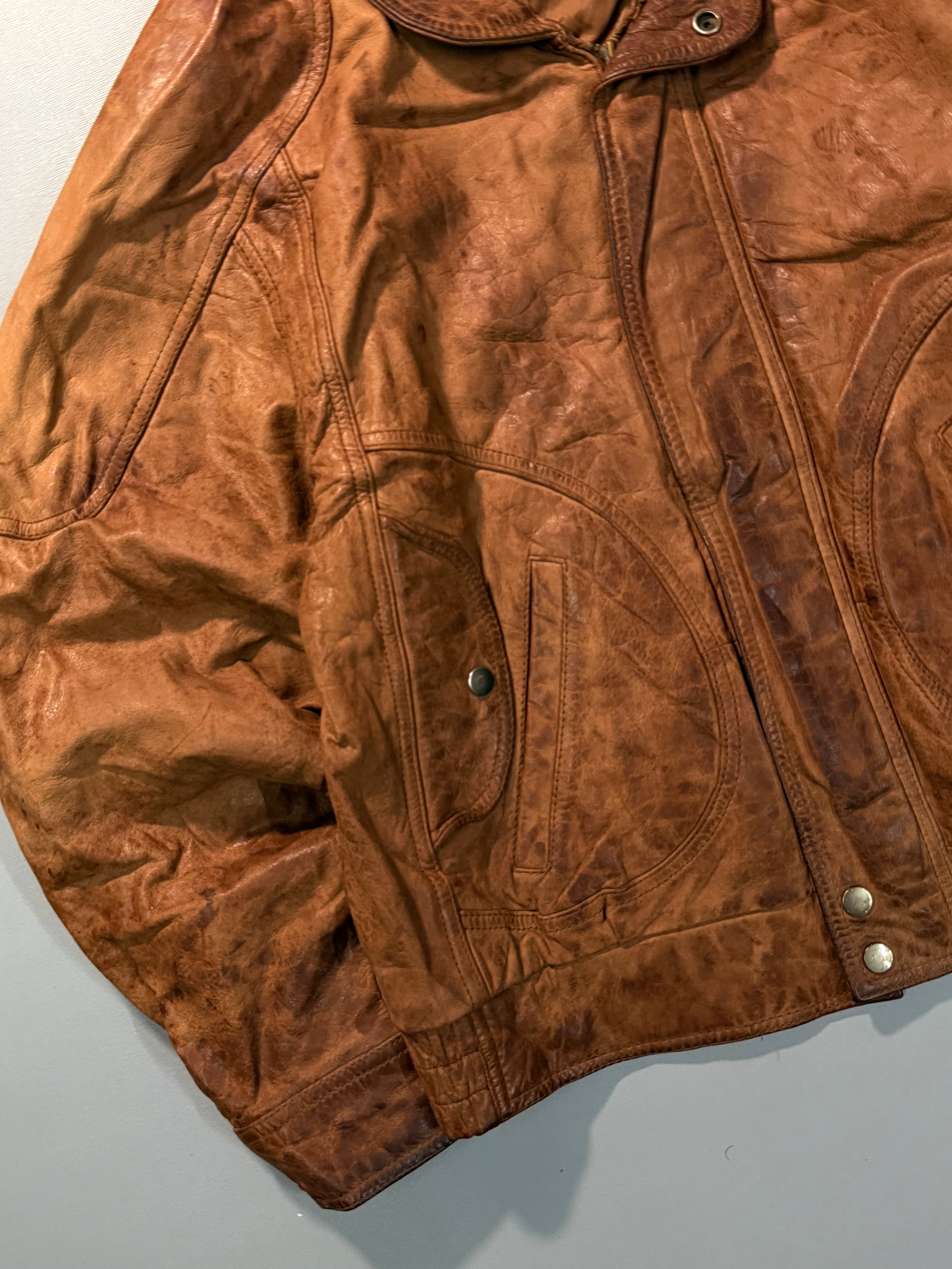 Bomber leather jacket(S/M)
