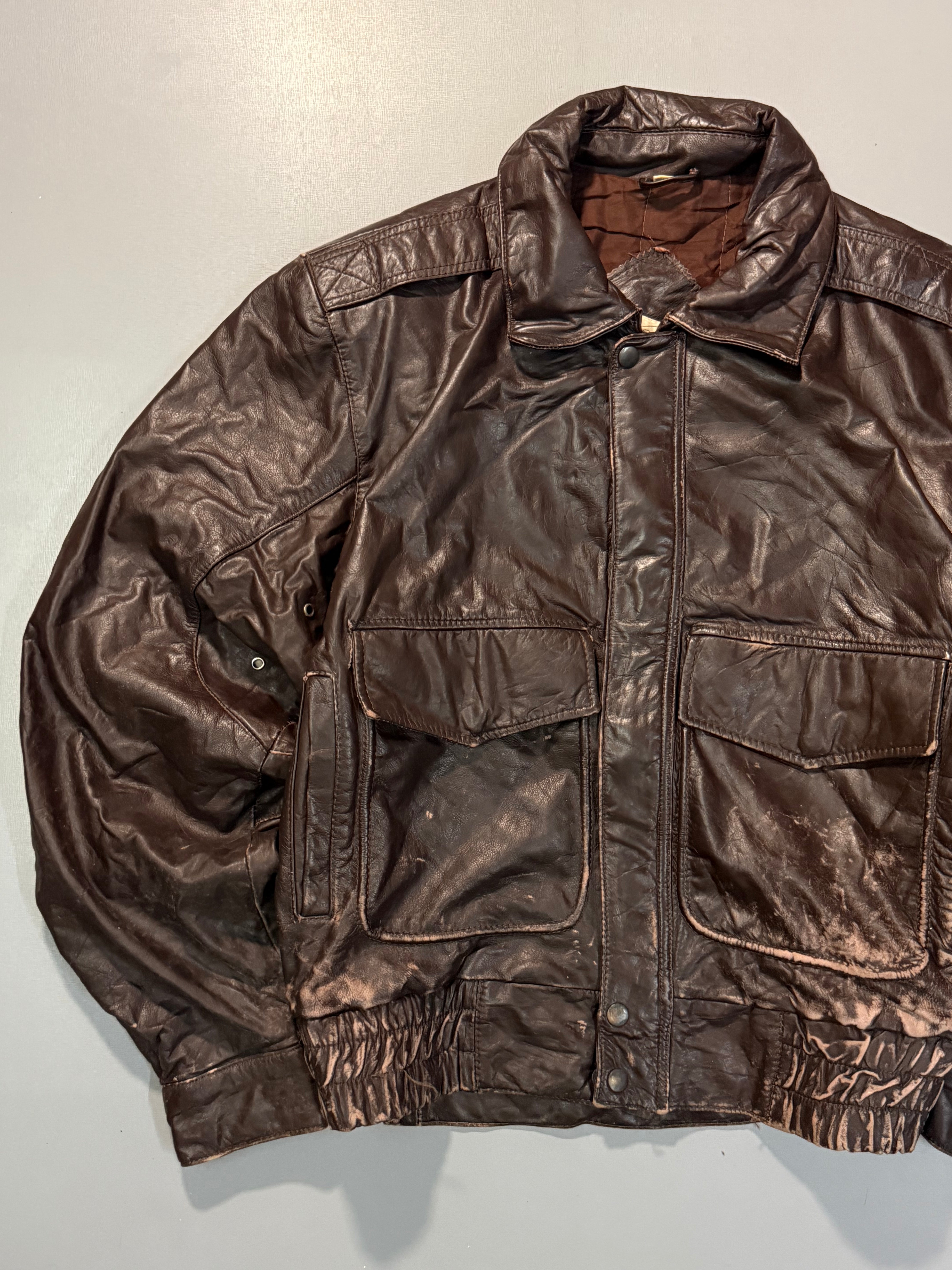 Bomber leather jacket(M/L)