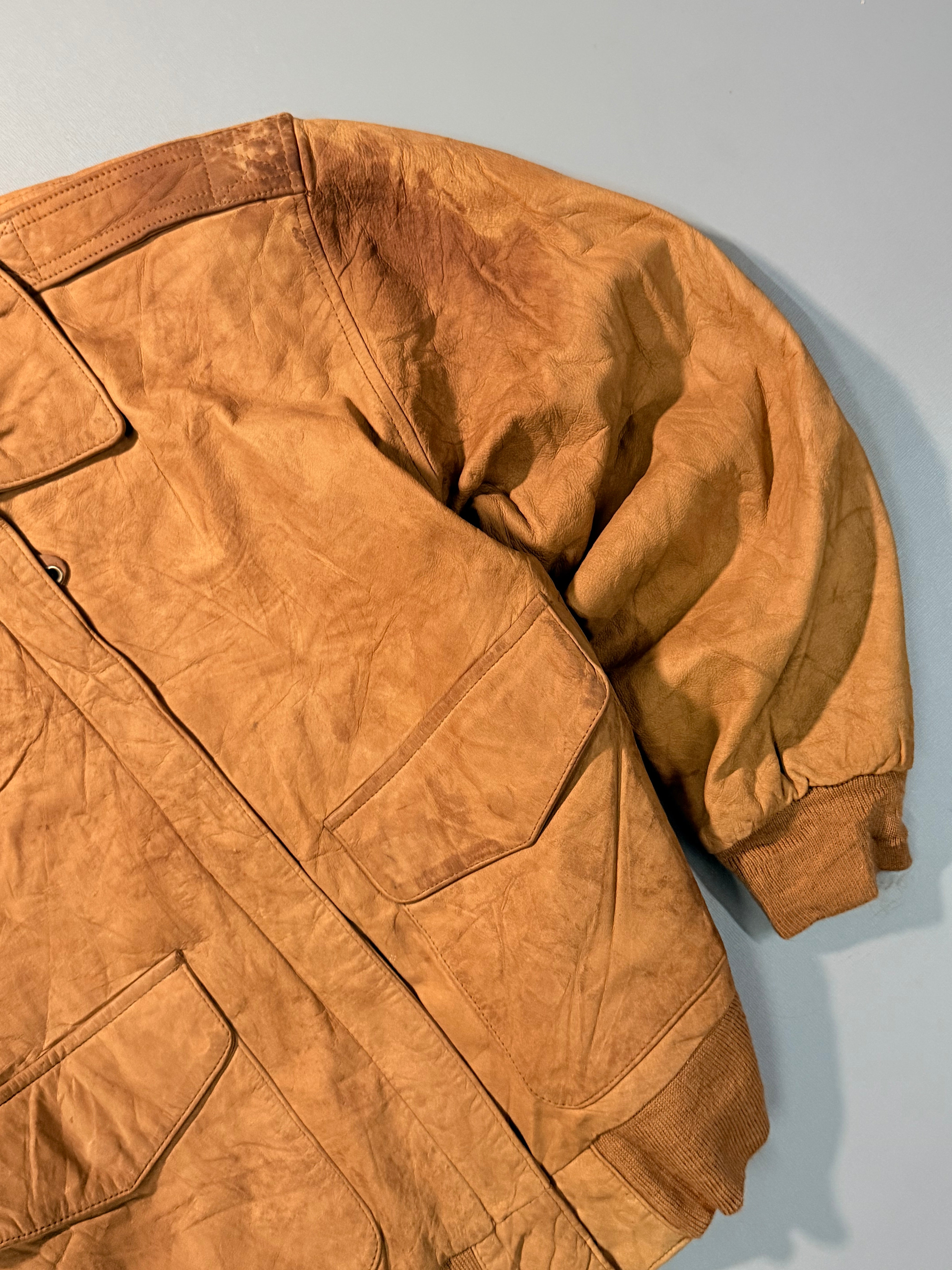 Bomber leather jacket(XS/S)
