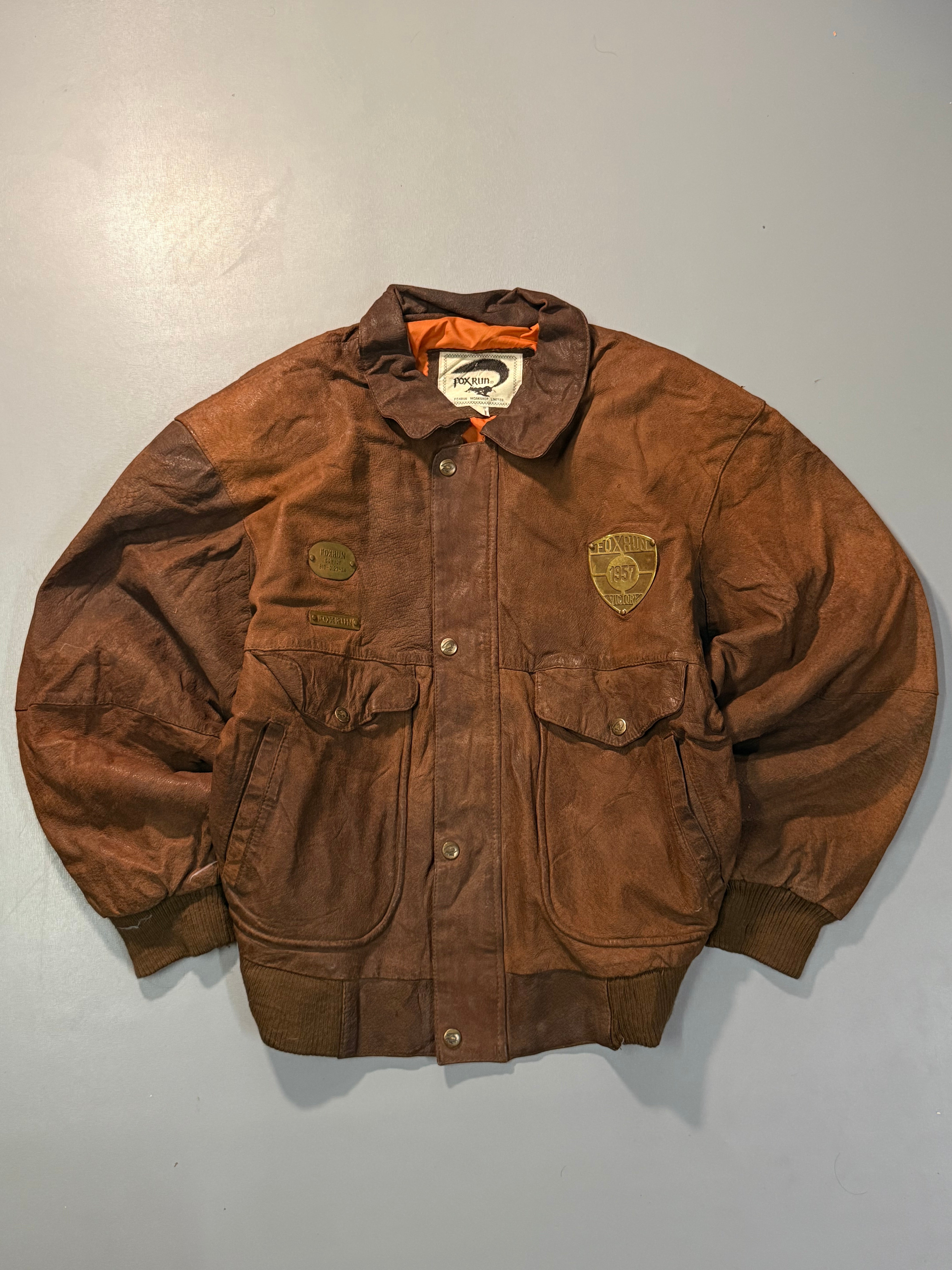 Bomber leather jacket(XS/S)