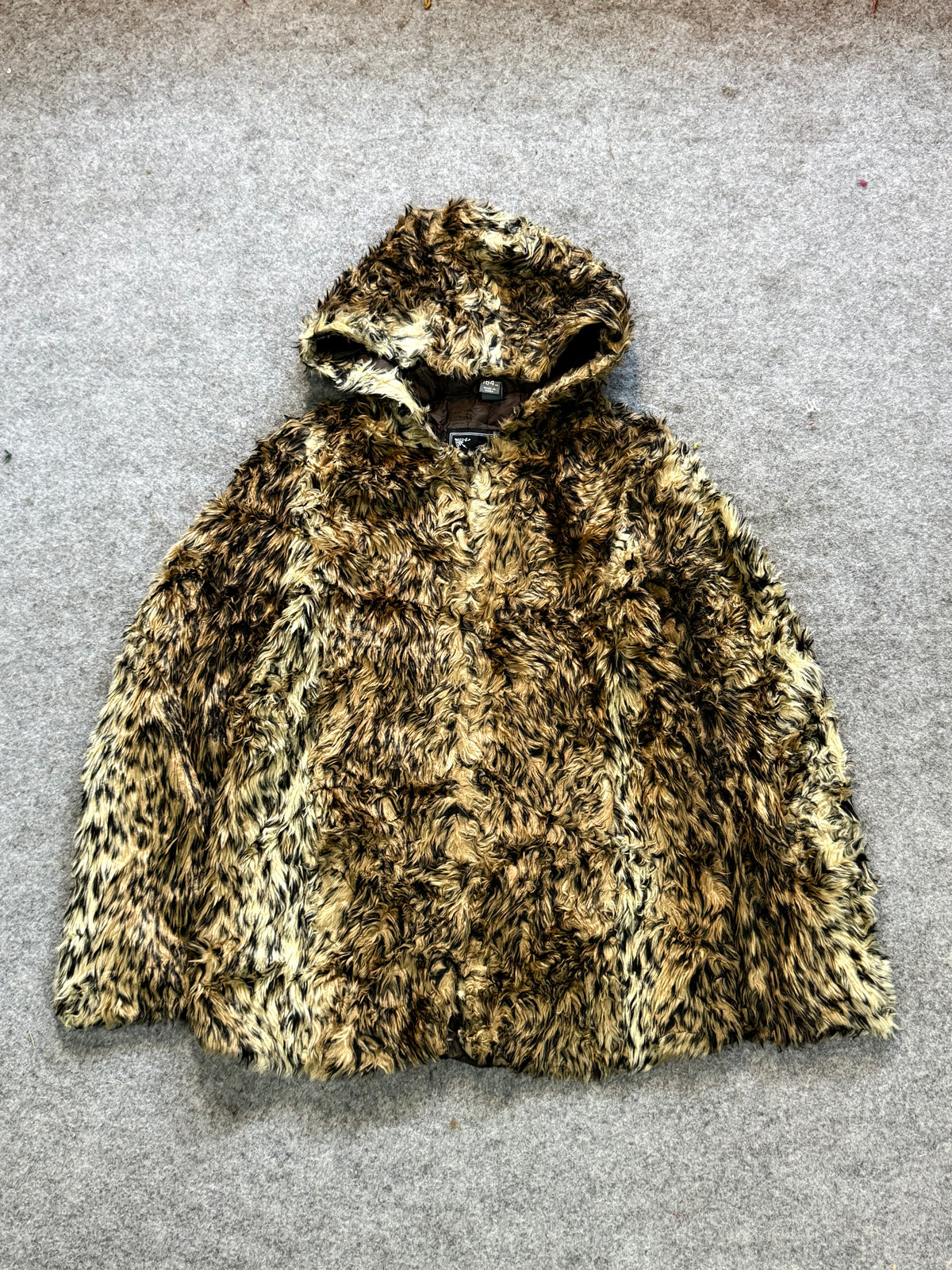 Animal print fur coat(XS/S)