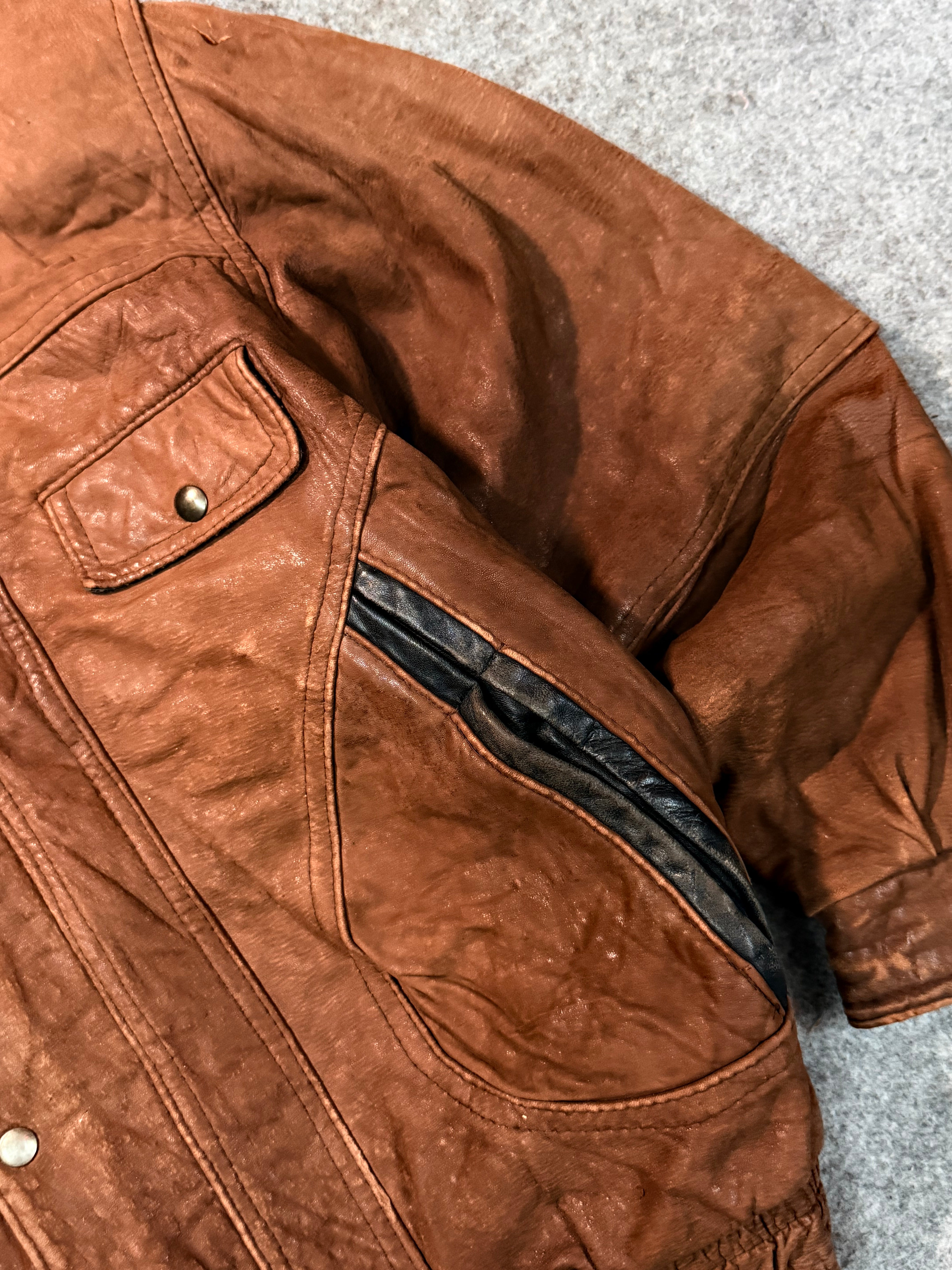 Bomber leather jacket(XL+)