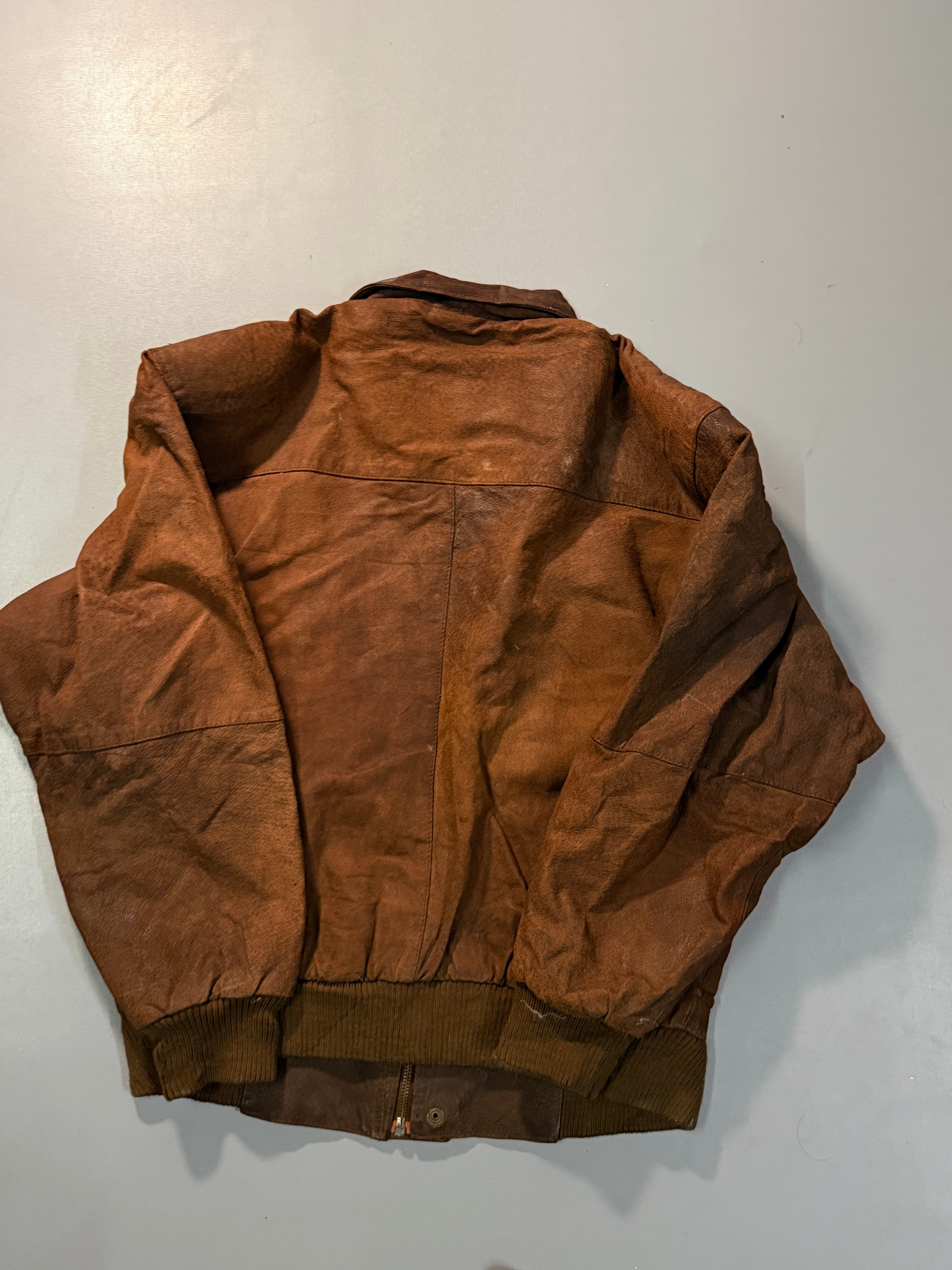 Bomber leather jacket(XS/S)