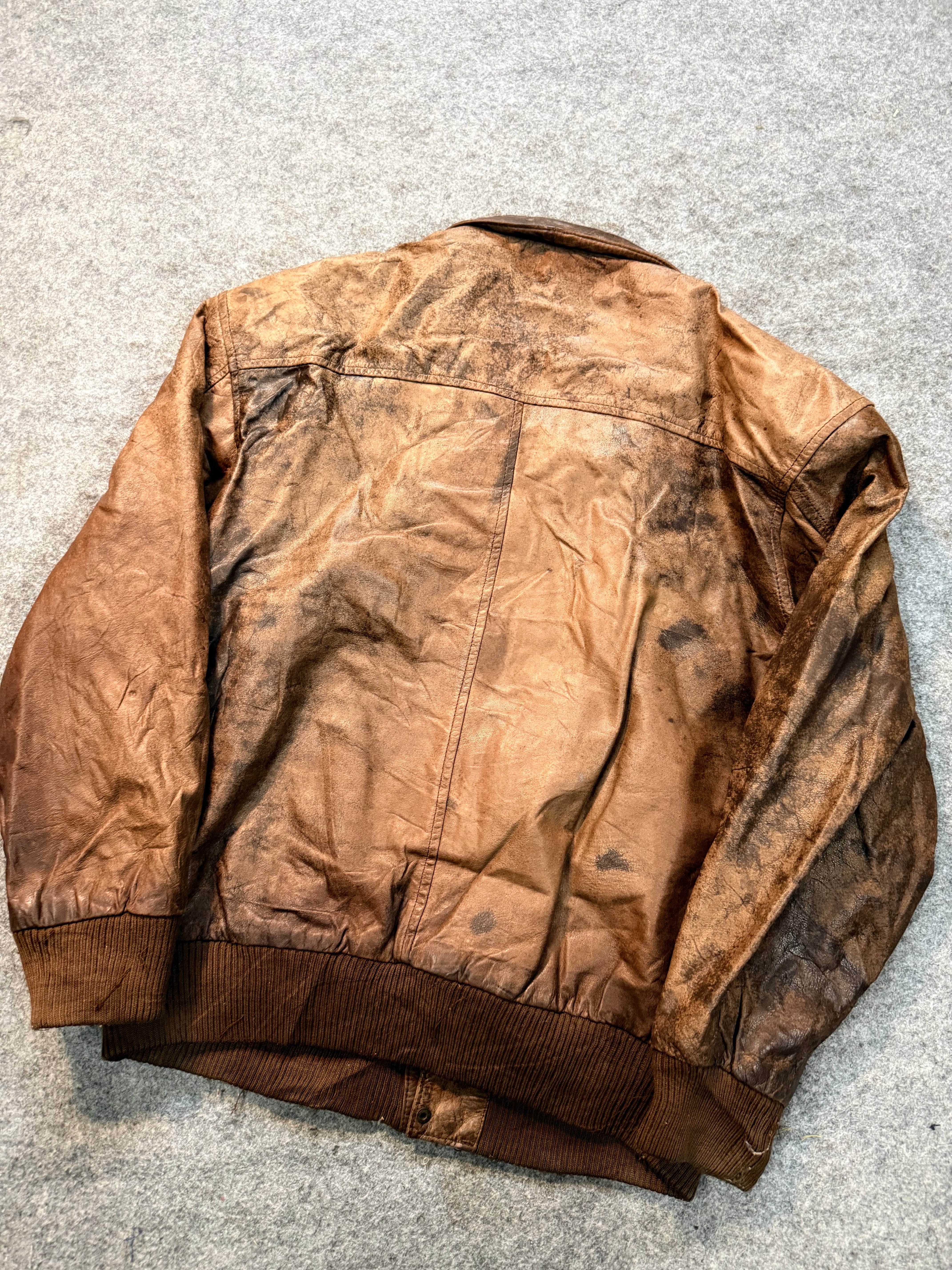 Bomber leather jacket(M/L)