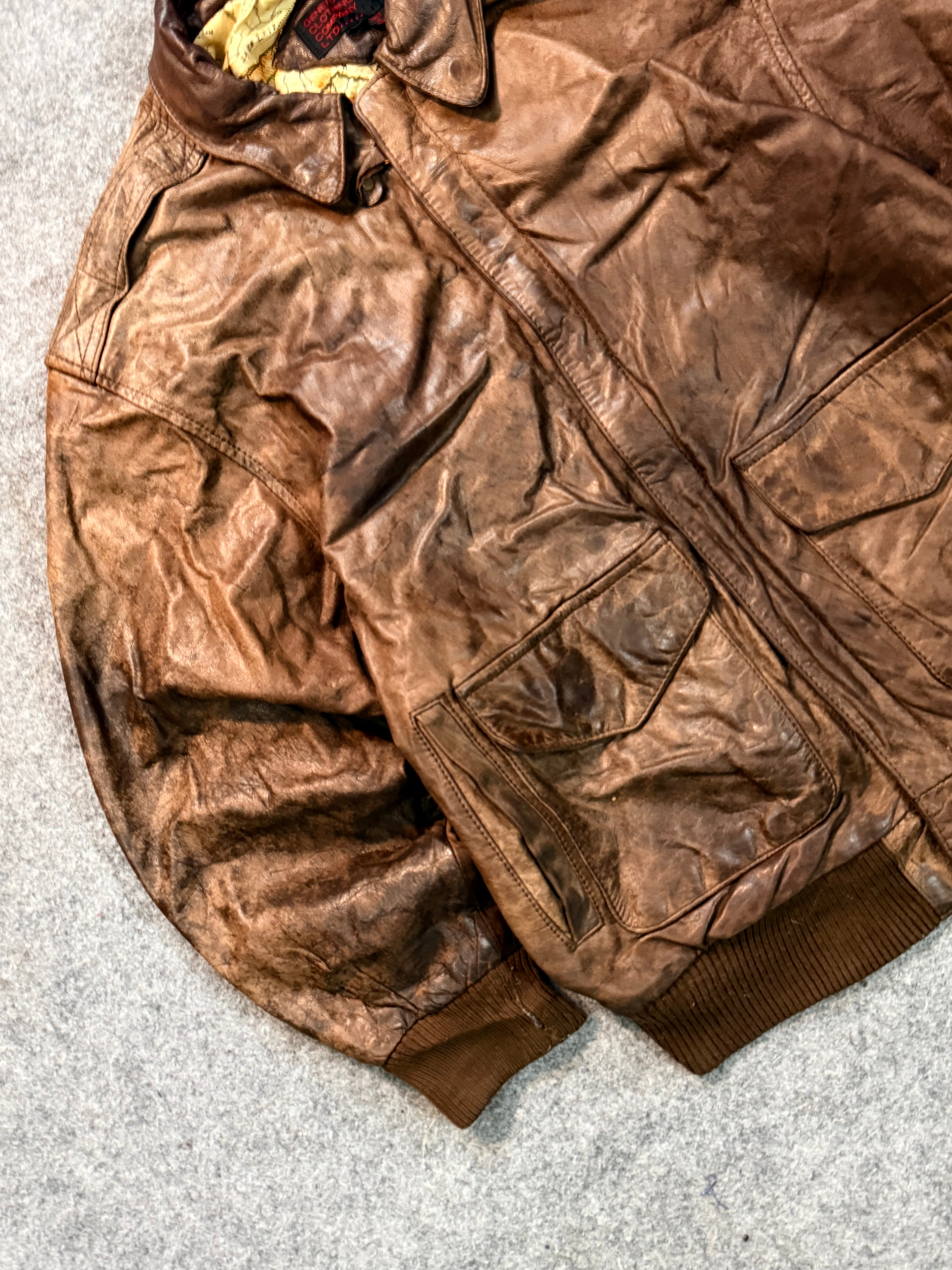 Bomber leather jacket(M/L)