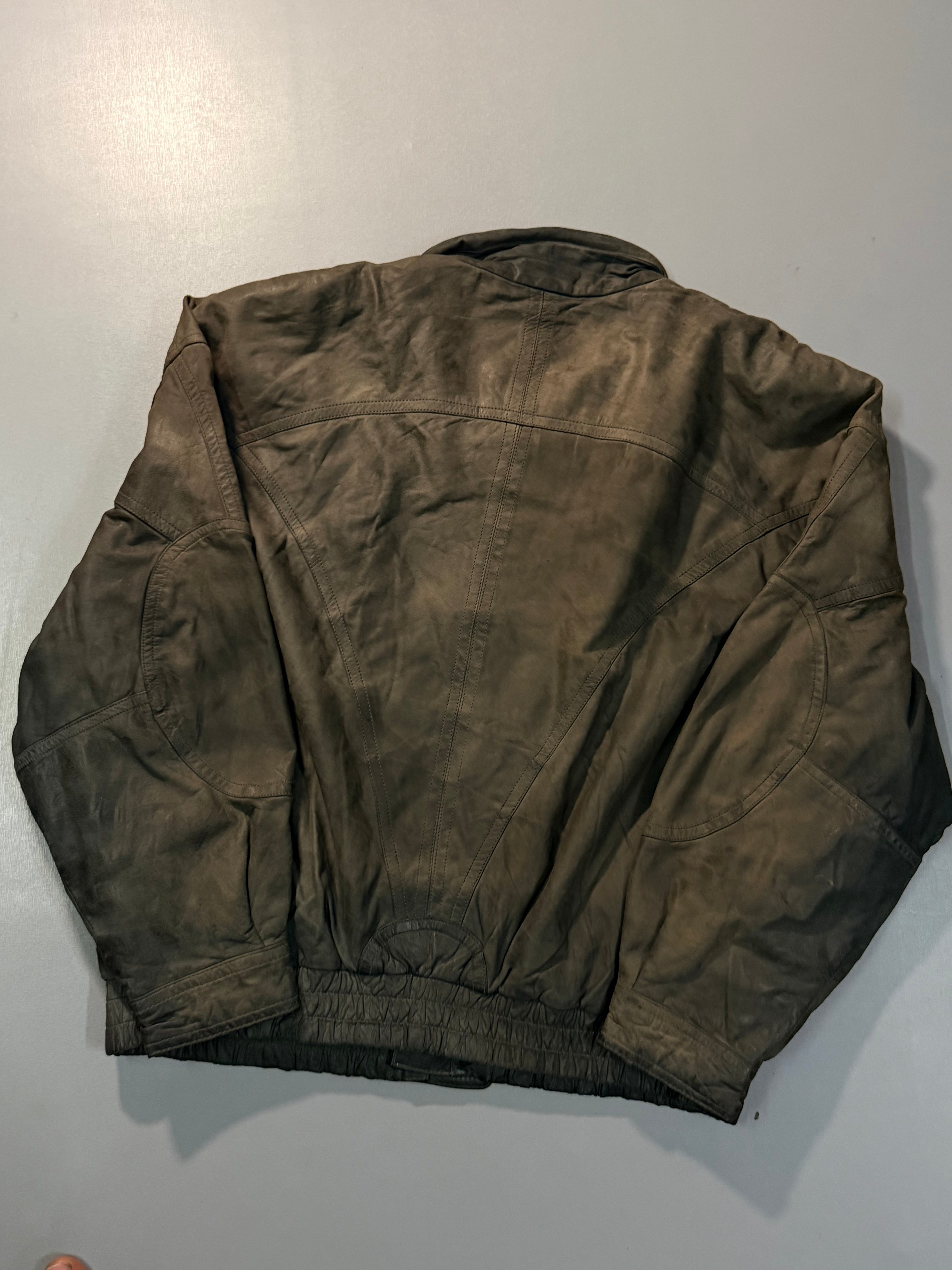 Bomber leather jacket(M/L)