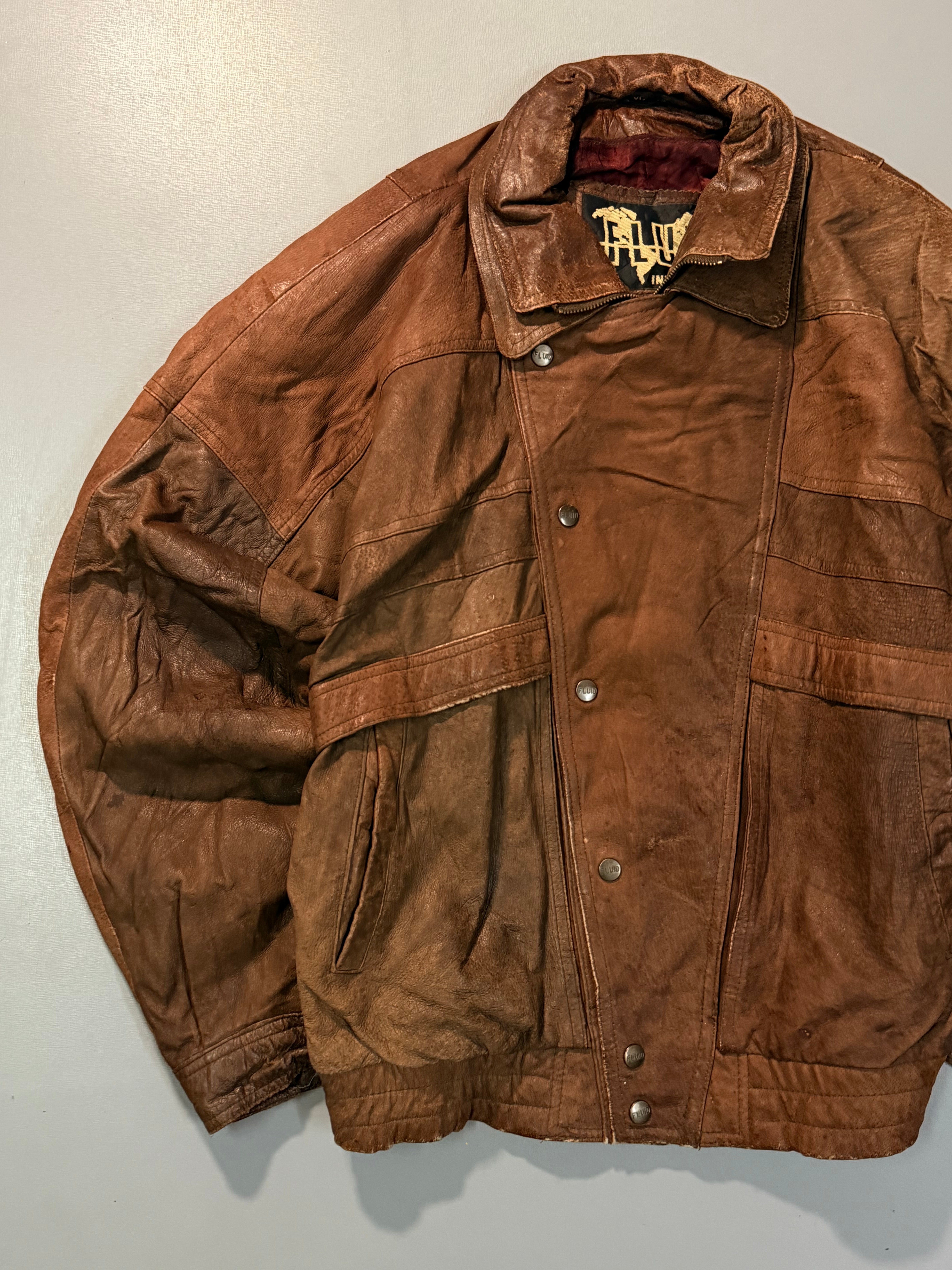 Bomber leather jacket(M/L)