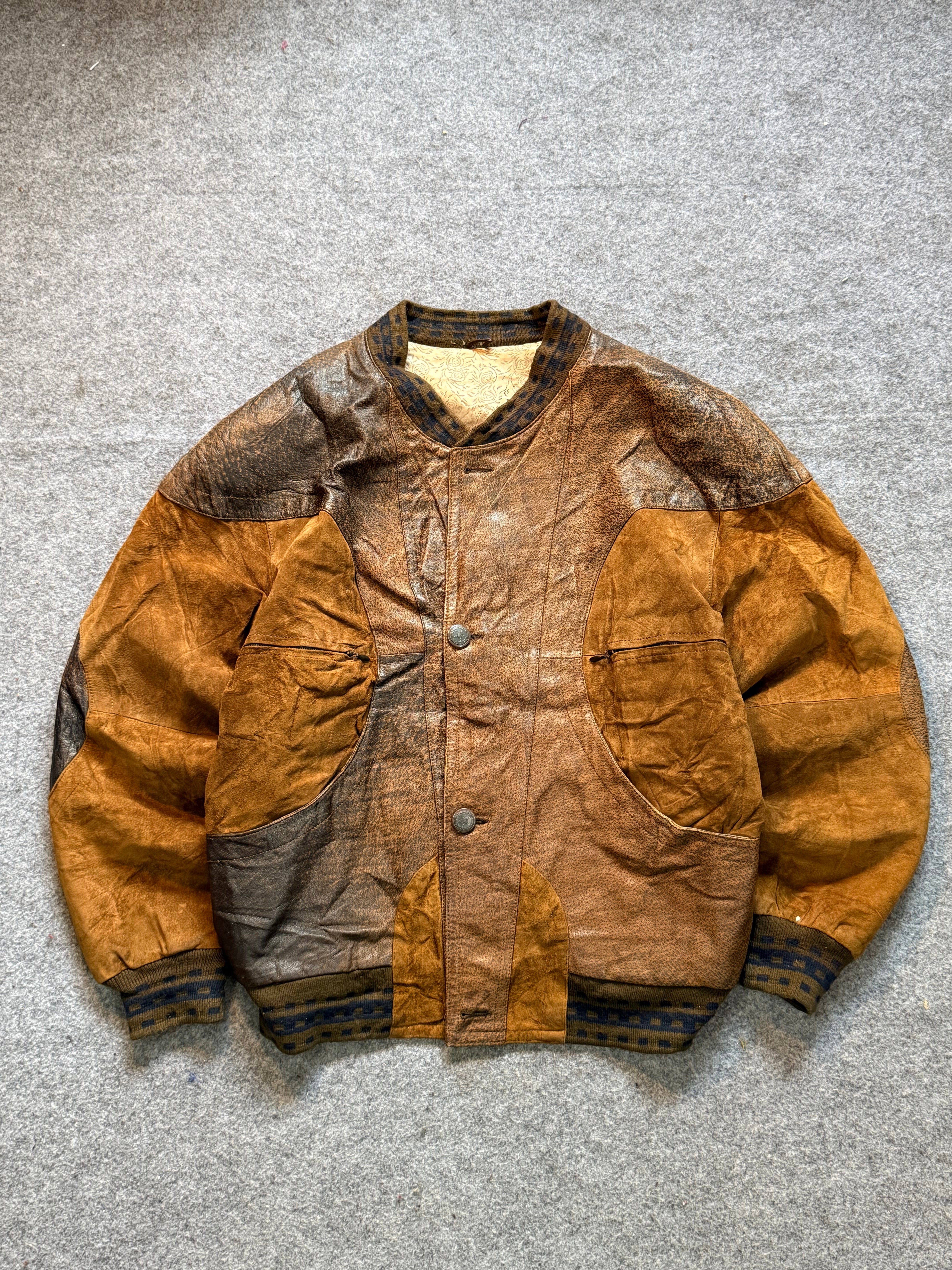 Bomber leather jacket(M/L)