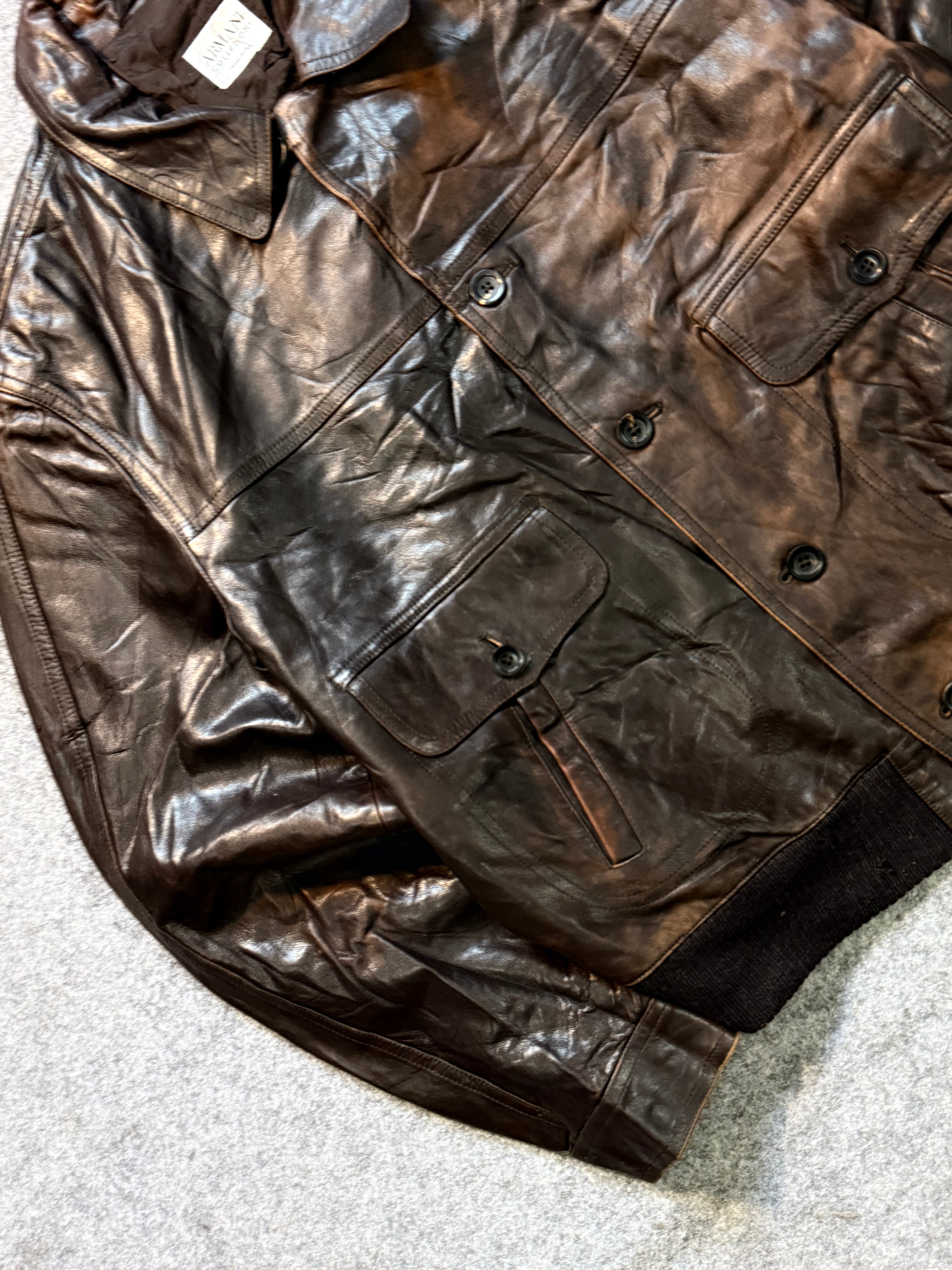 Bomber leather jacket(M/L)
