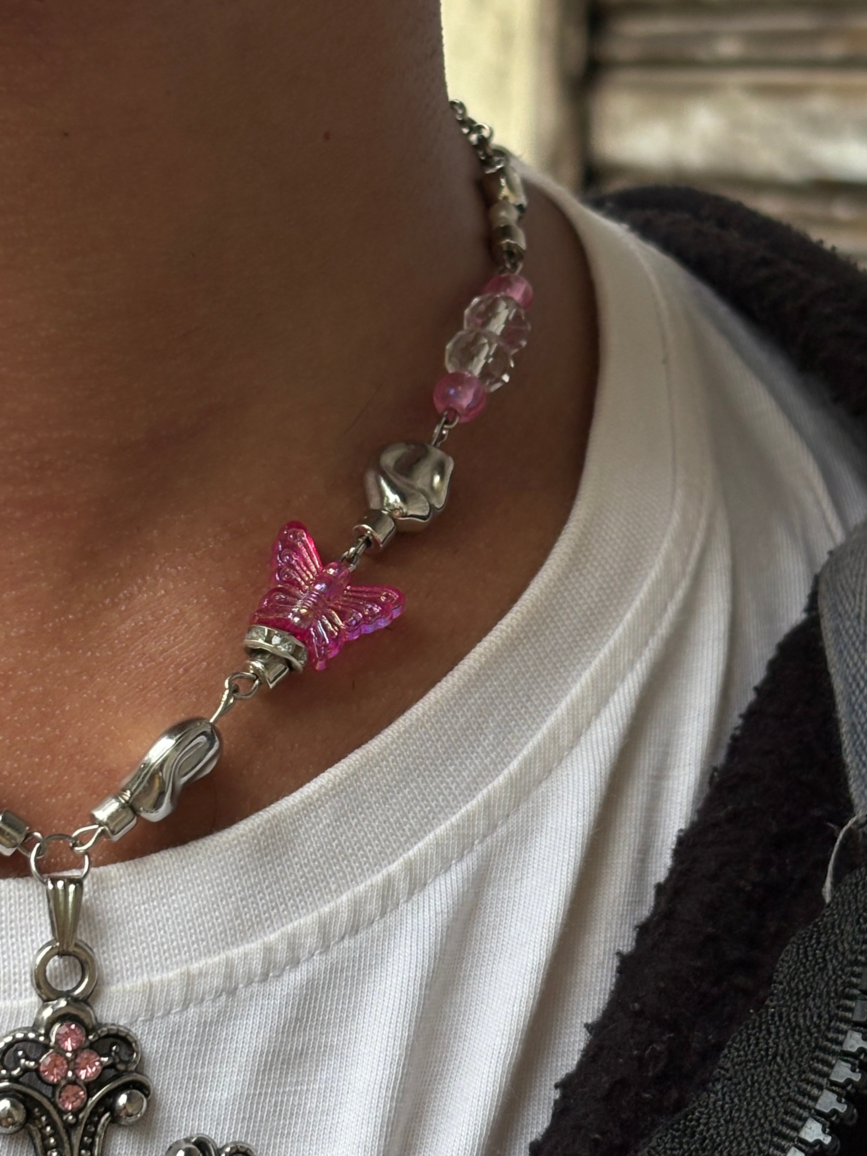 Pink Cross necklace