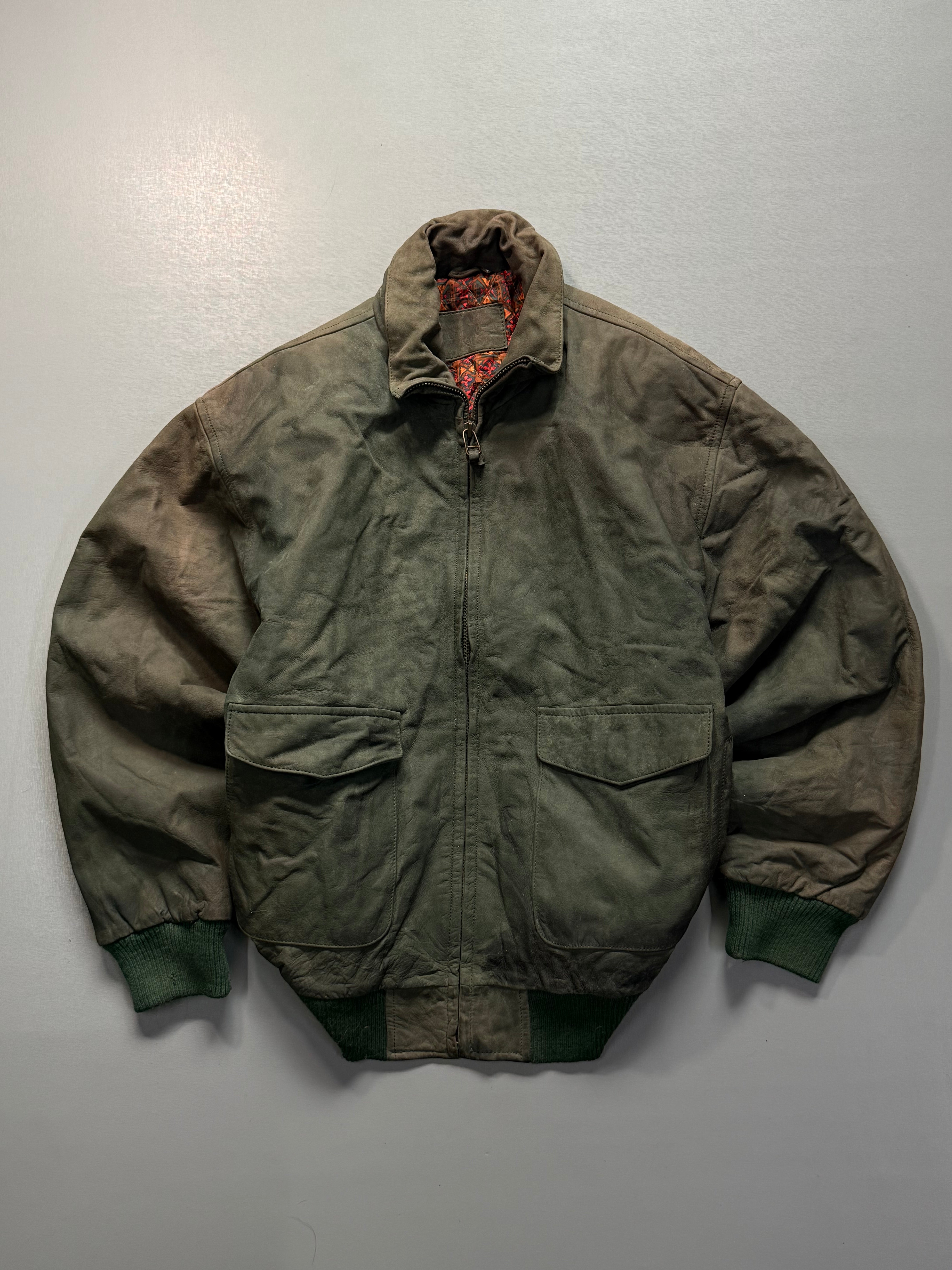 Bomber leather jacket(M/L)