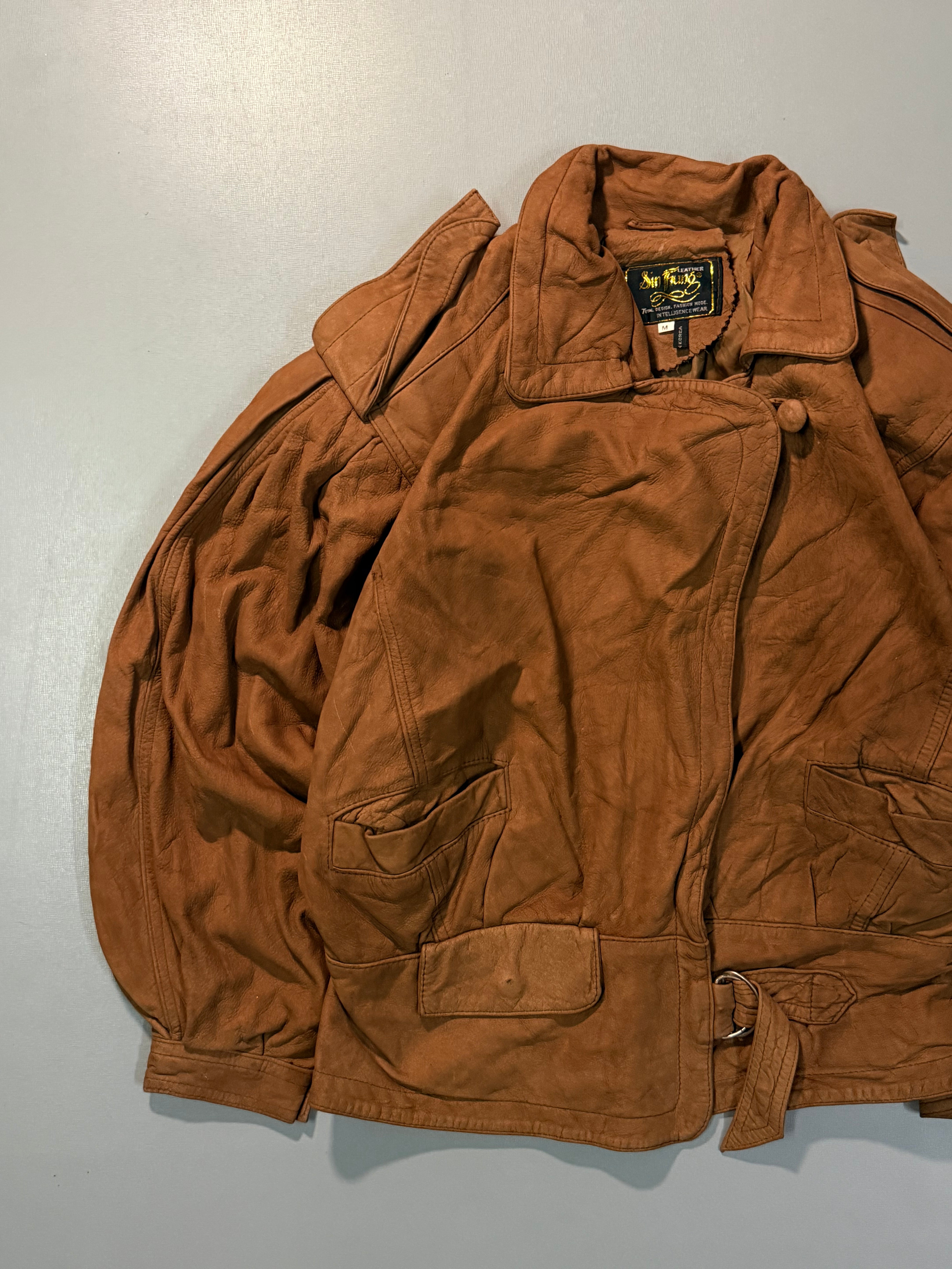 Bomber leather jacket(XS/S)
