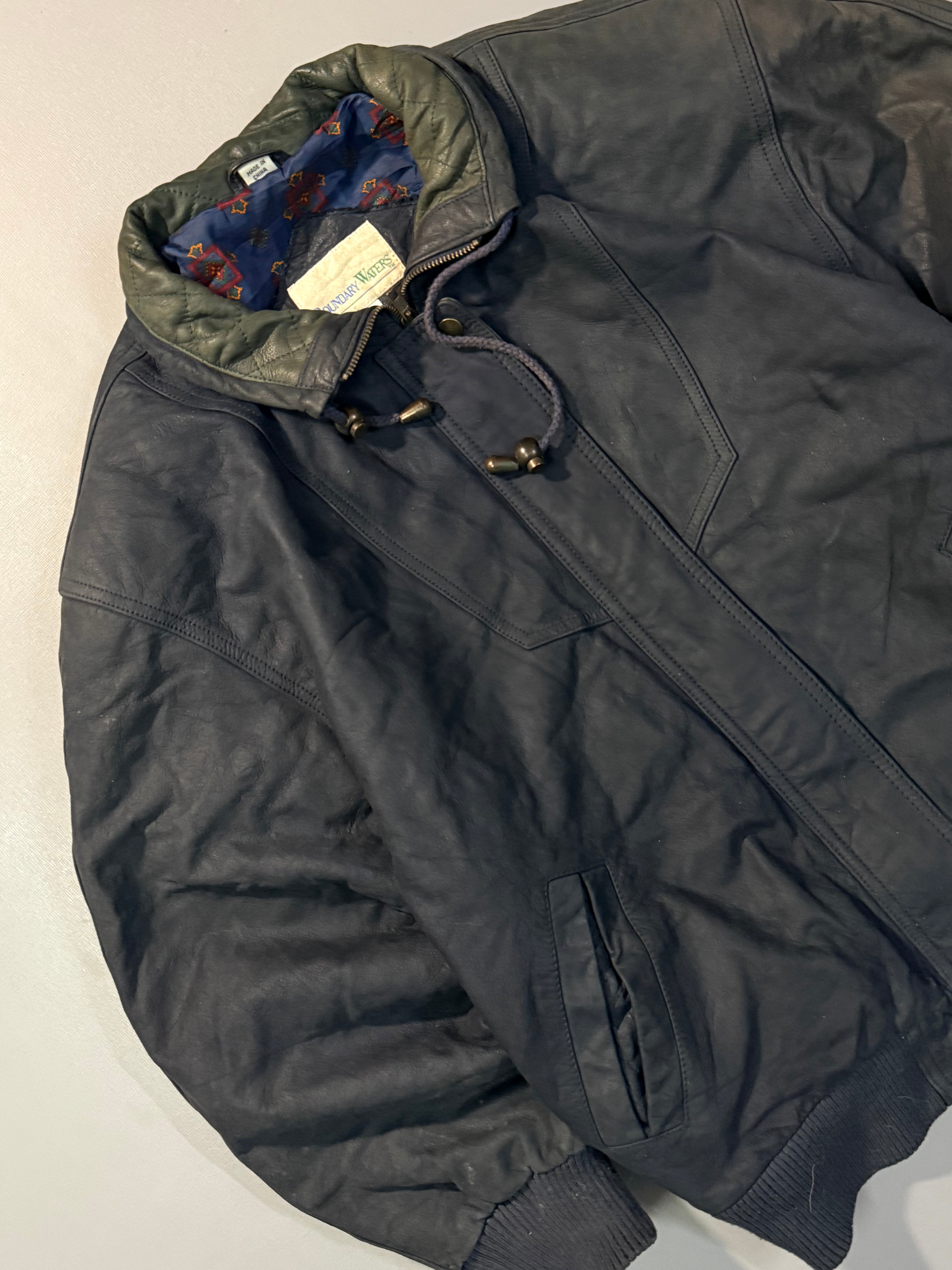 Bomber leather jacket(L/XL)