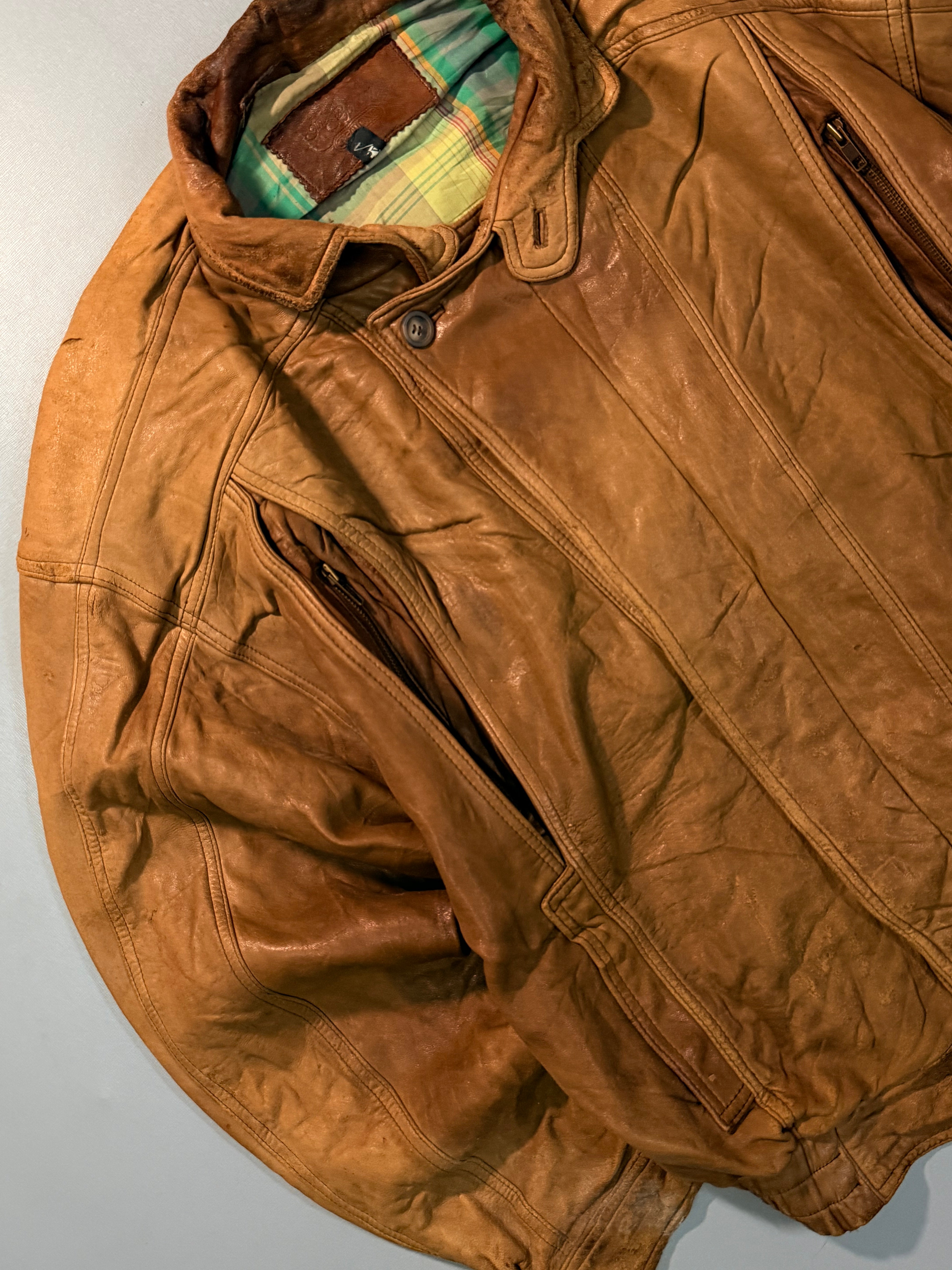 Bomber leather jacket(XL/2XL)