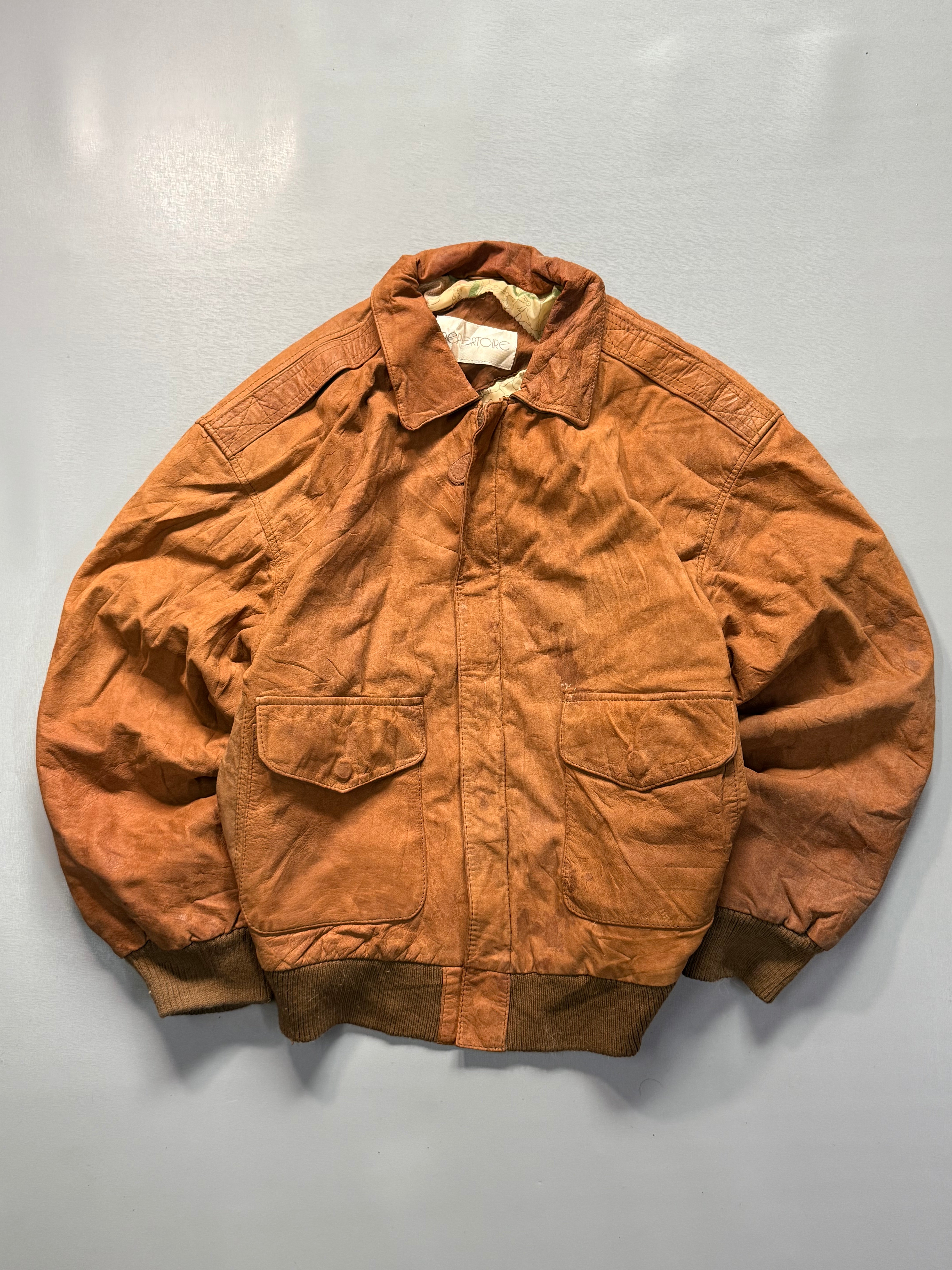 Bomber leather jacket(S/M)