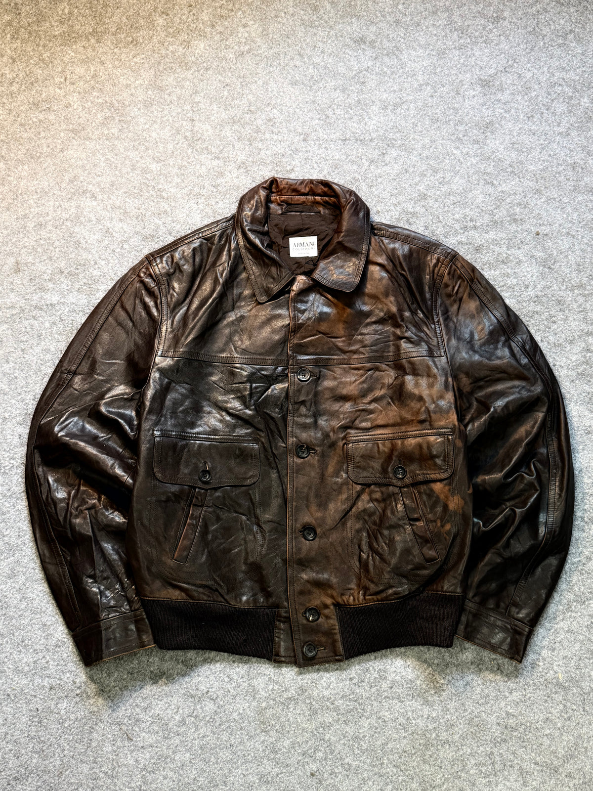 Bomber leather jacket(M/L)