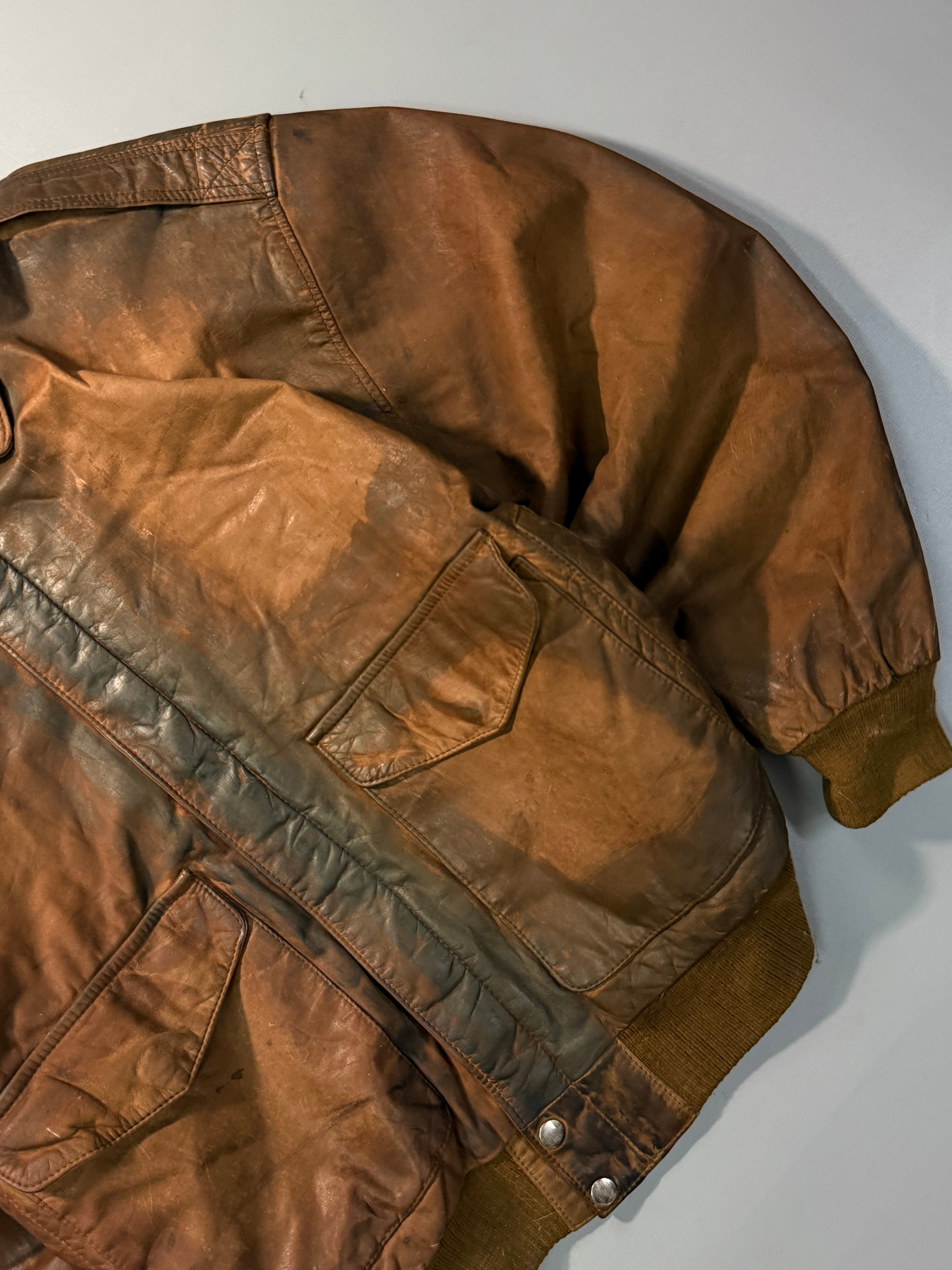 Bomber leather jacket(M/L)