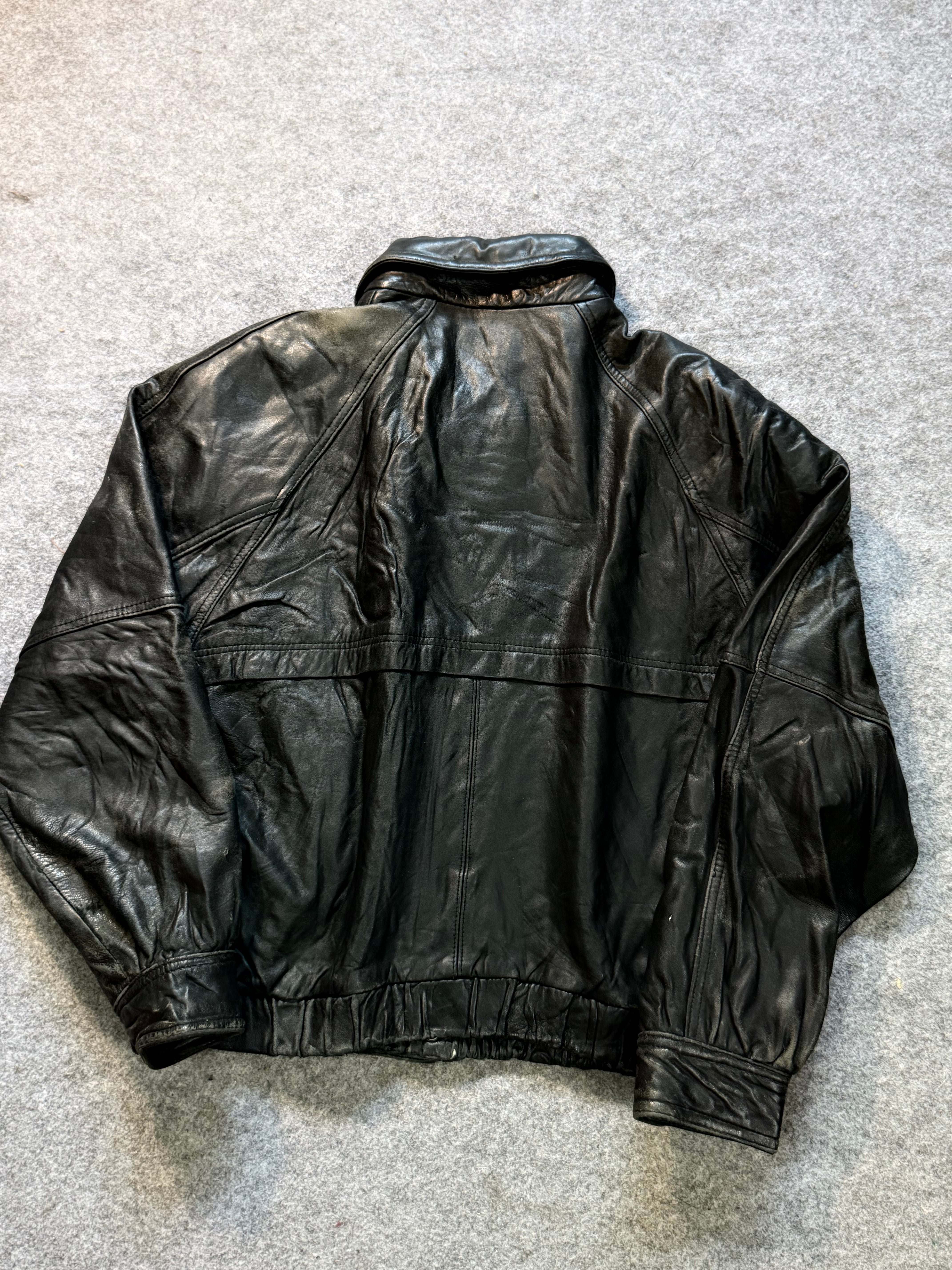 Bomber leather jacket(M/L)
