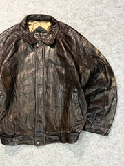 Bomber leather jacket(XL+)