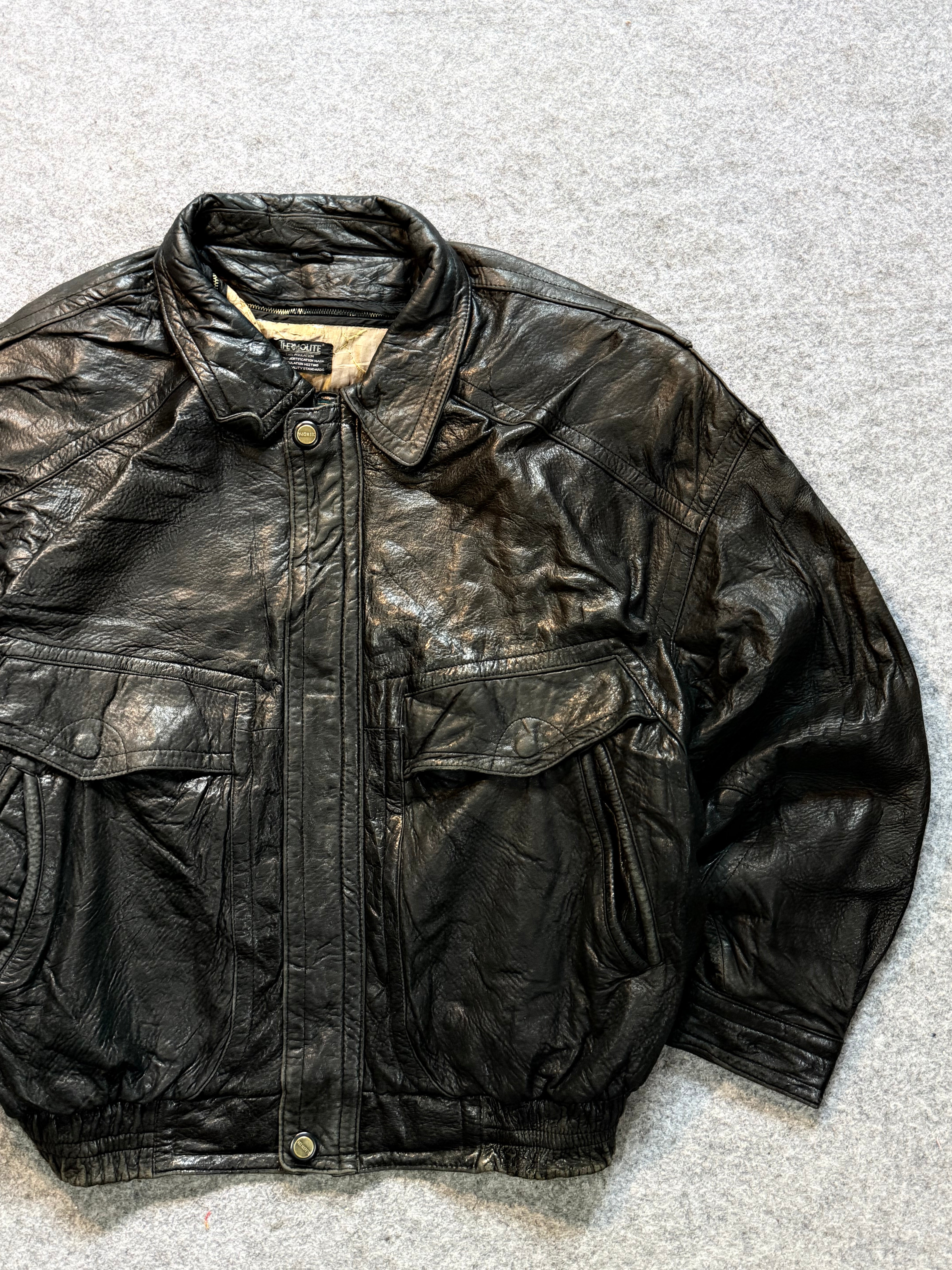Bomber leather jacket(XL/2XL)
