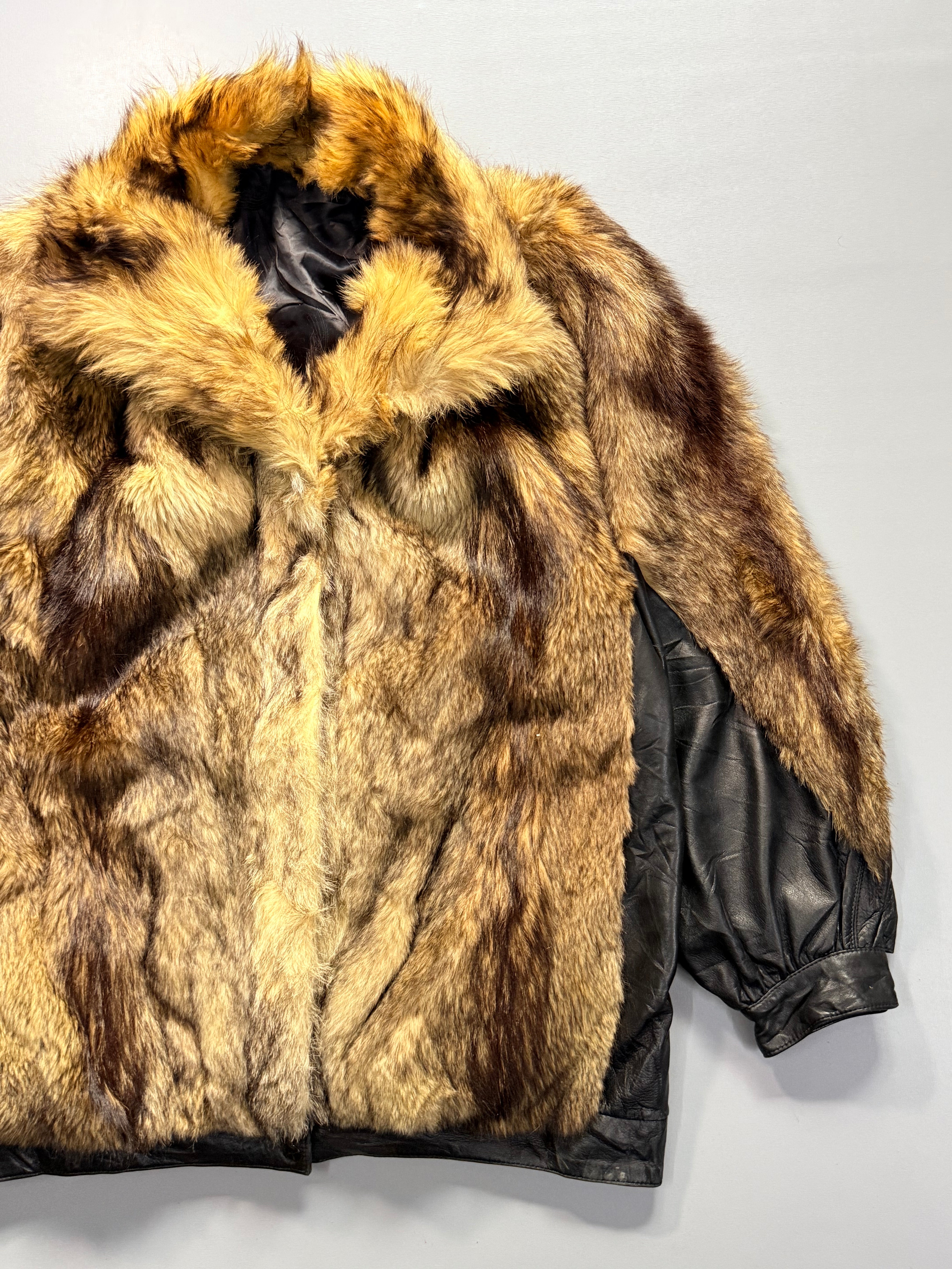 Fur-Leather coat (L/XL)