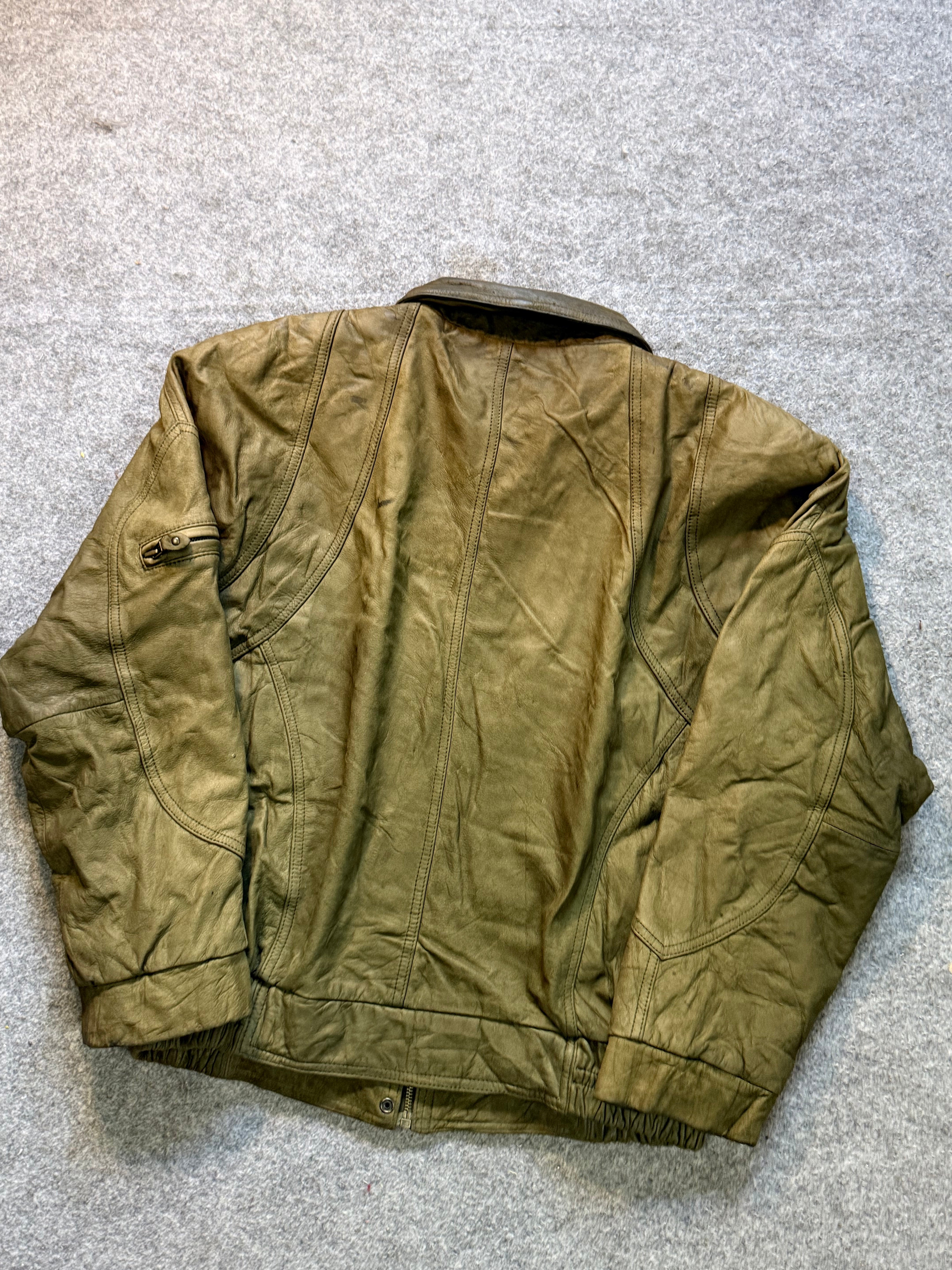 Bomber leather jacket(M/L)