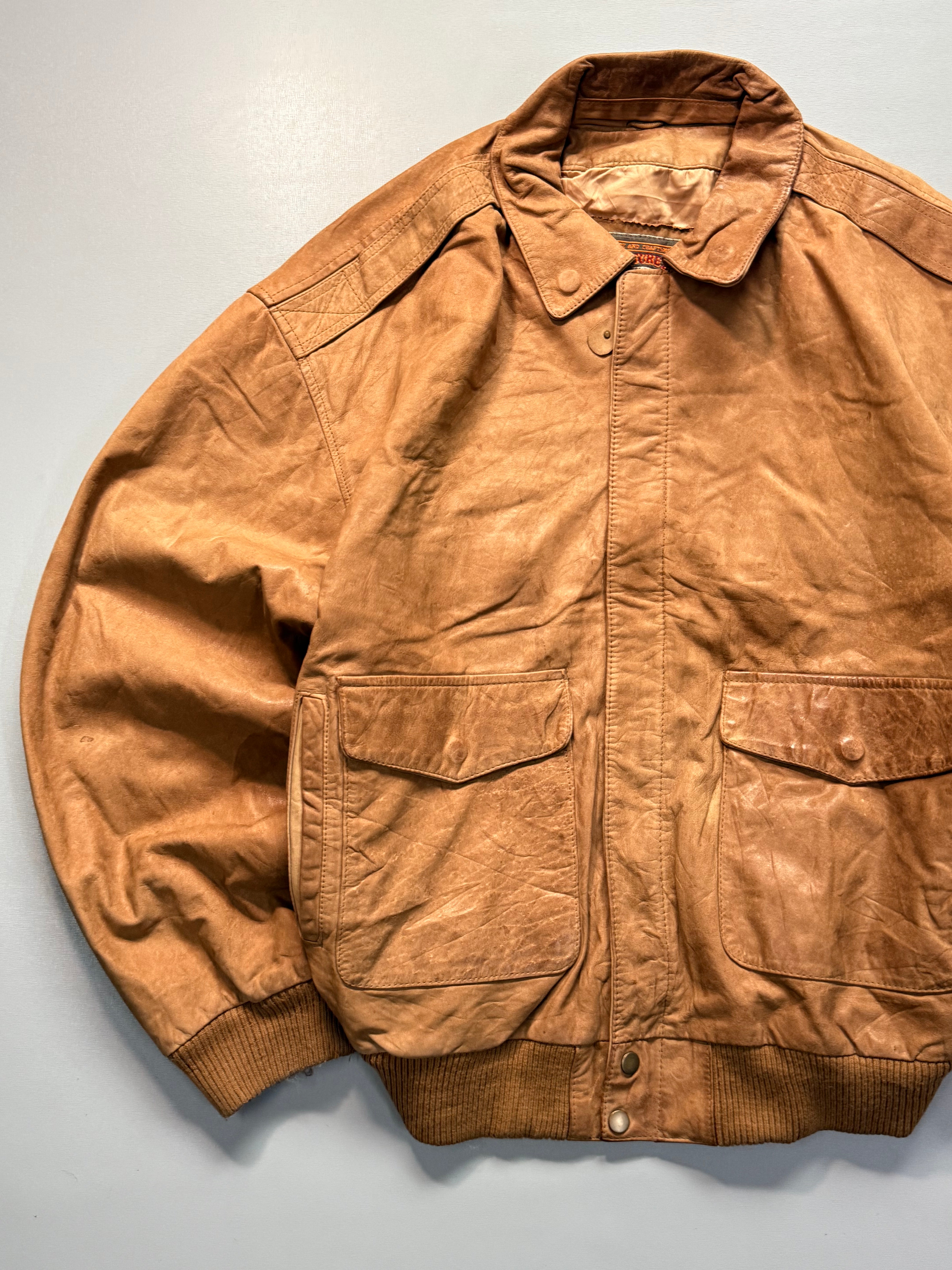 Bomber leather jacket(XL/2XL)