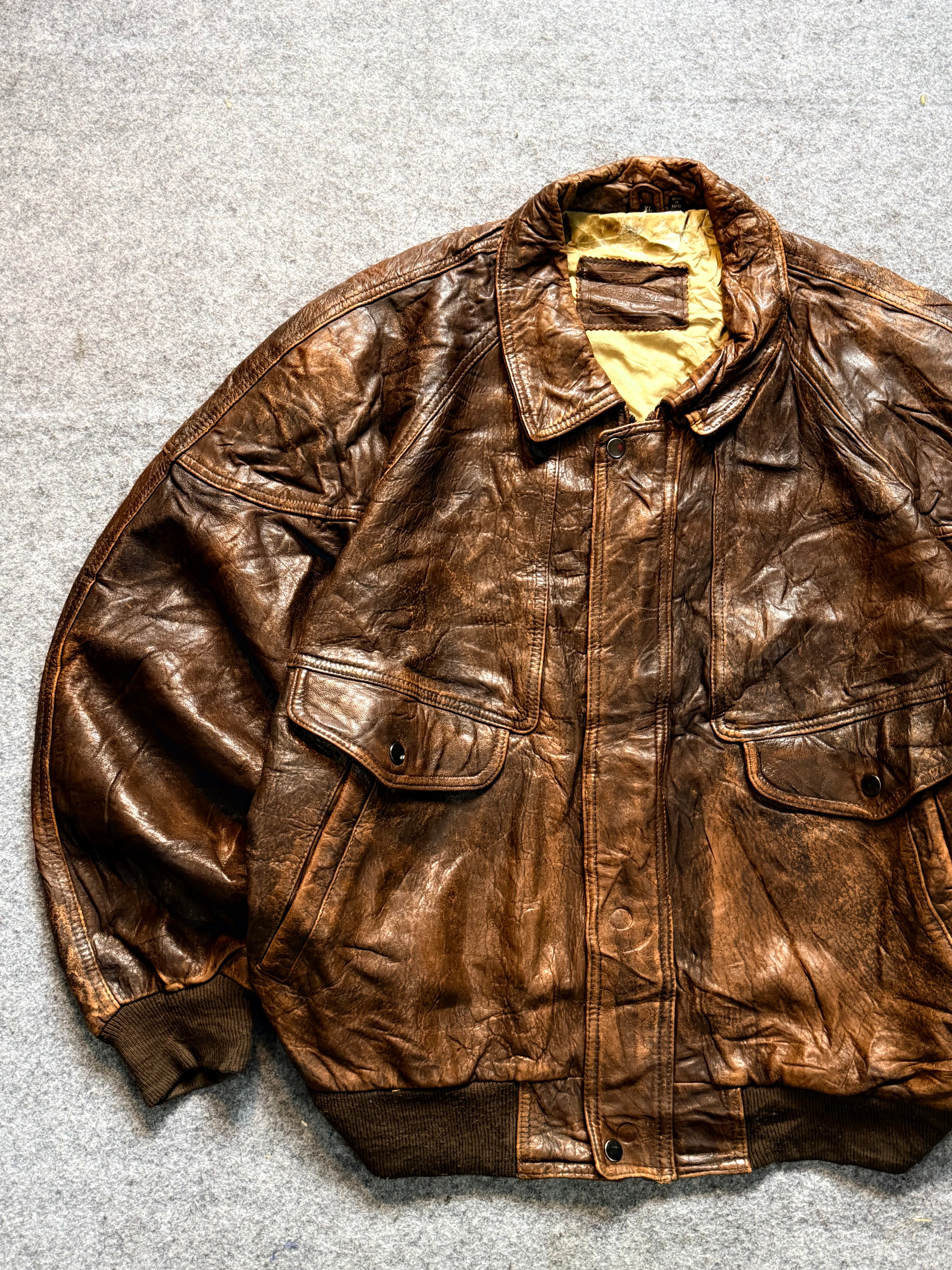 Bomber leather jacket (XL/2XL)
