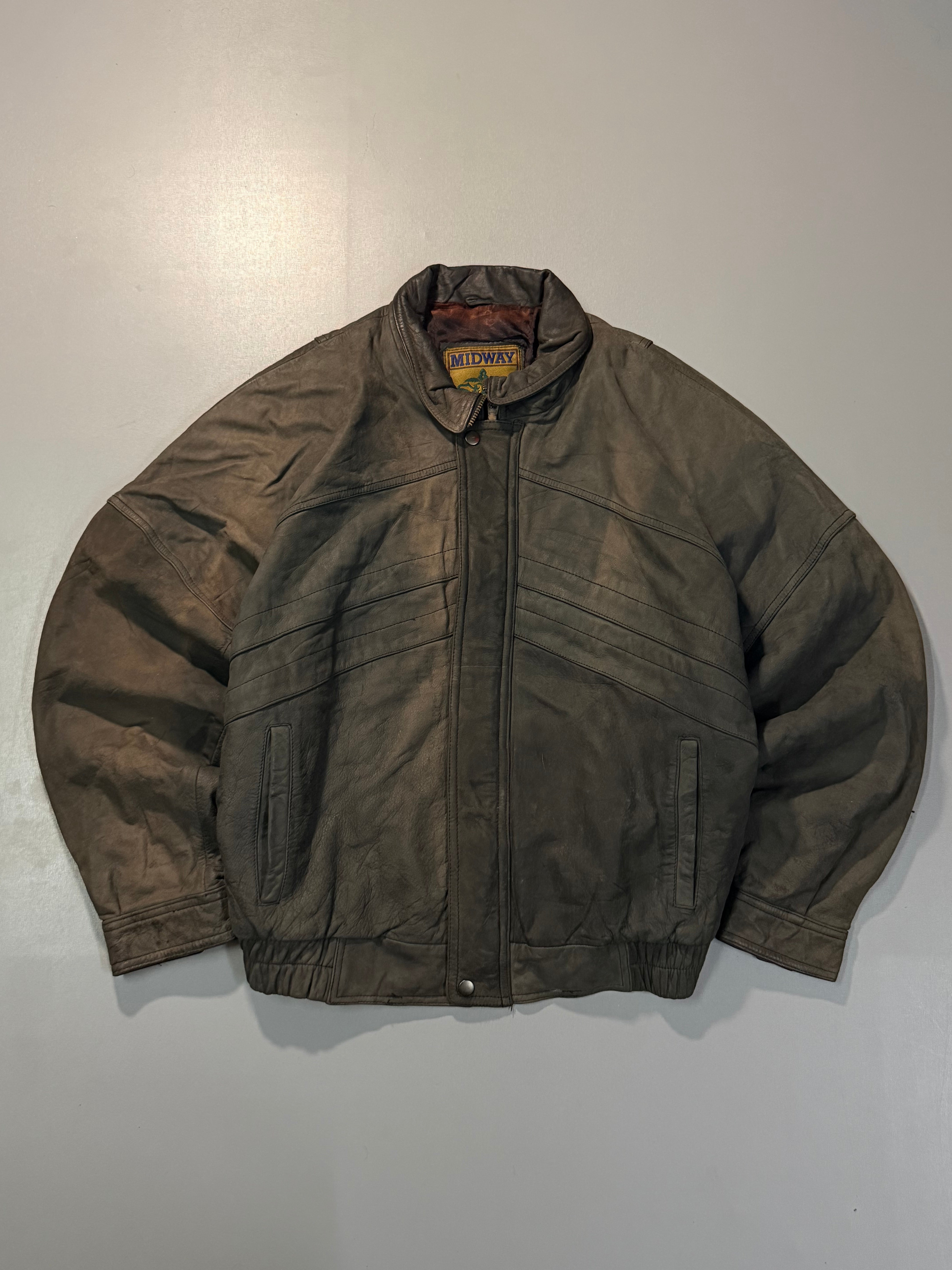Bomber leather jacket(L/XL)