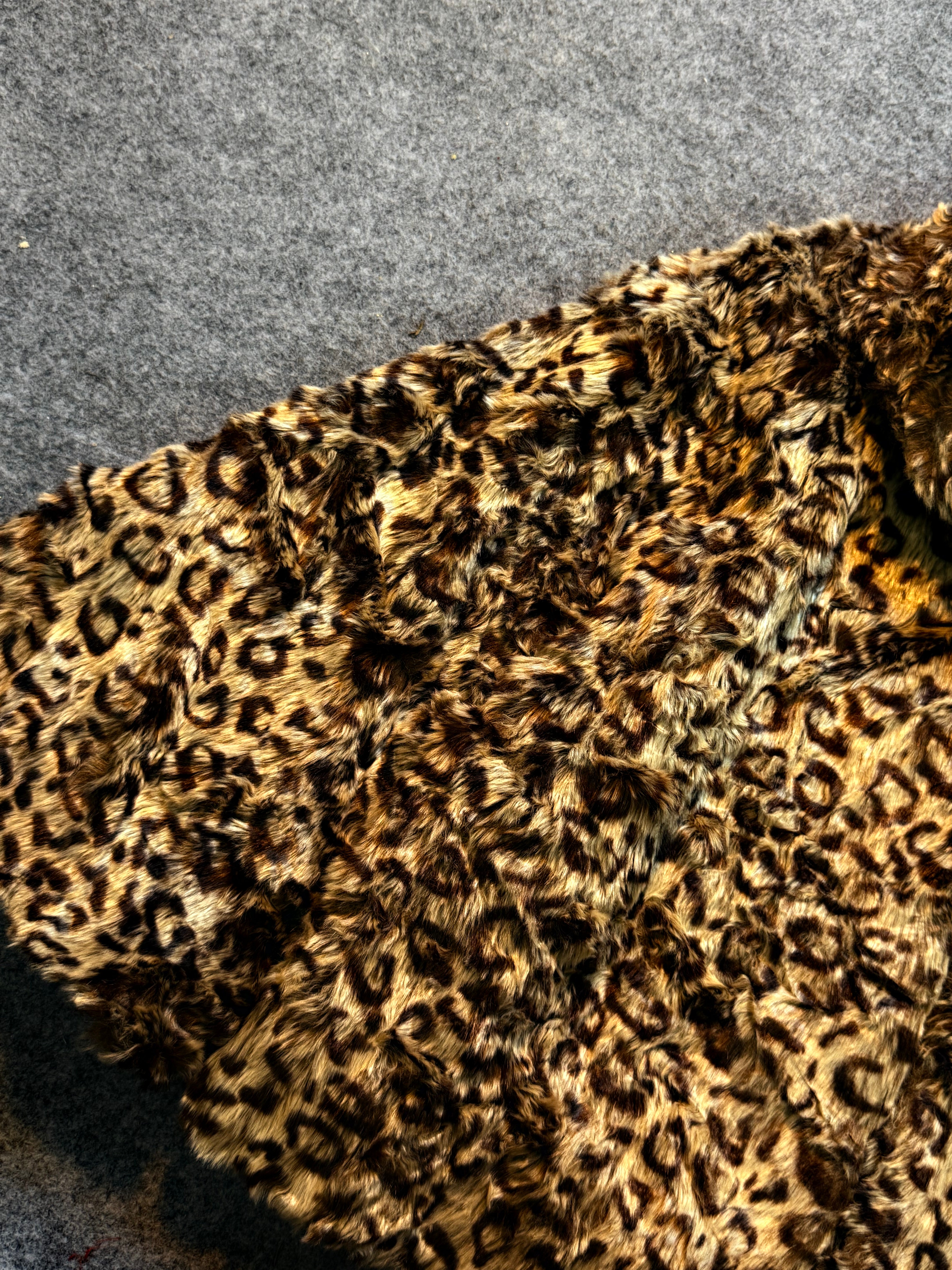Animal print fur coat(XS/S)
