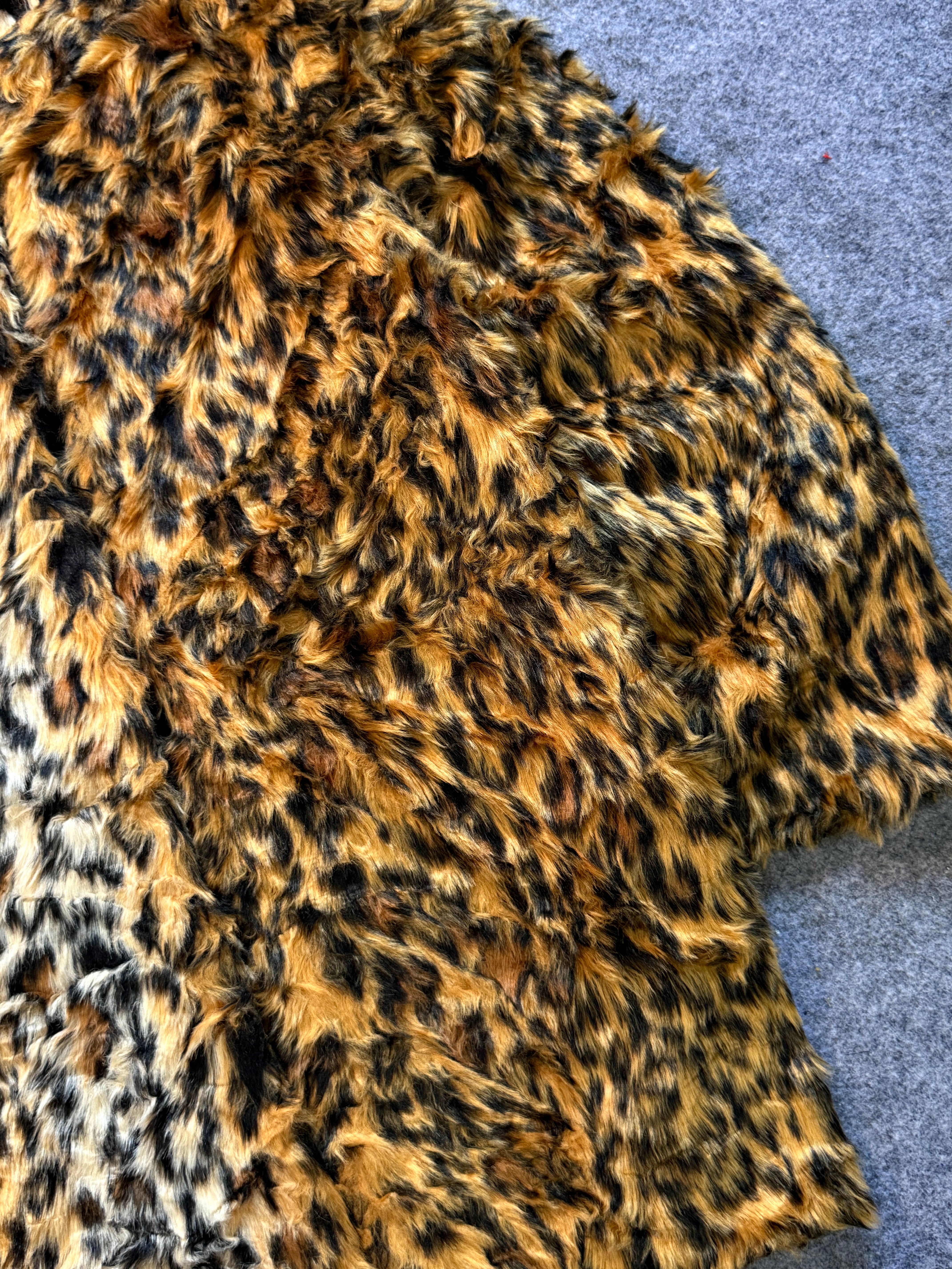 ANIMAL PRINT FUR COAT(M/L)