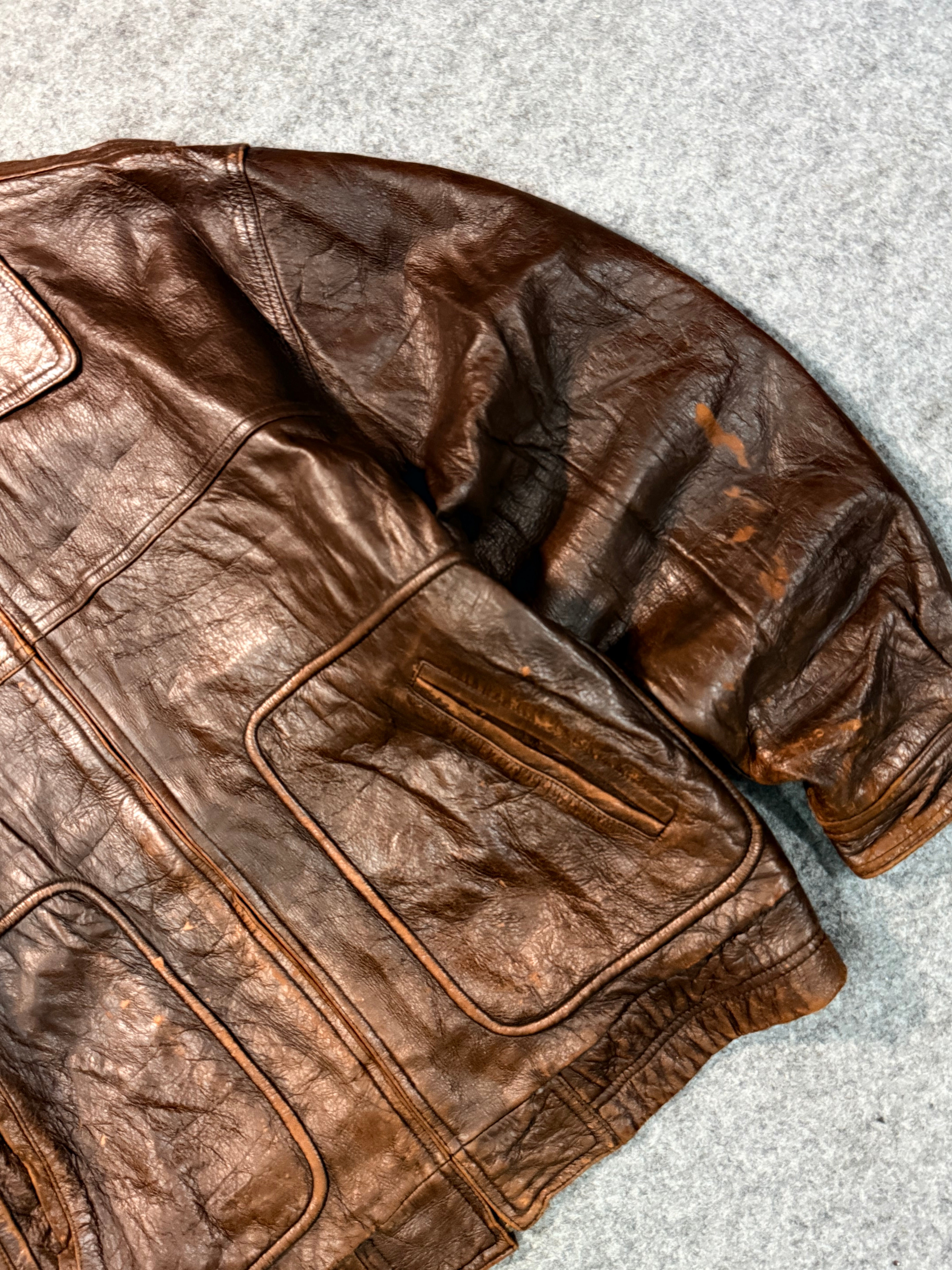 Bomber leather jacket(M/L)
