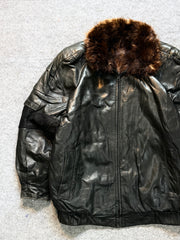 Bomber leather jacket(L/XL)